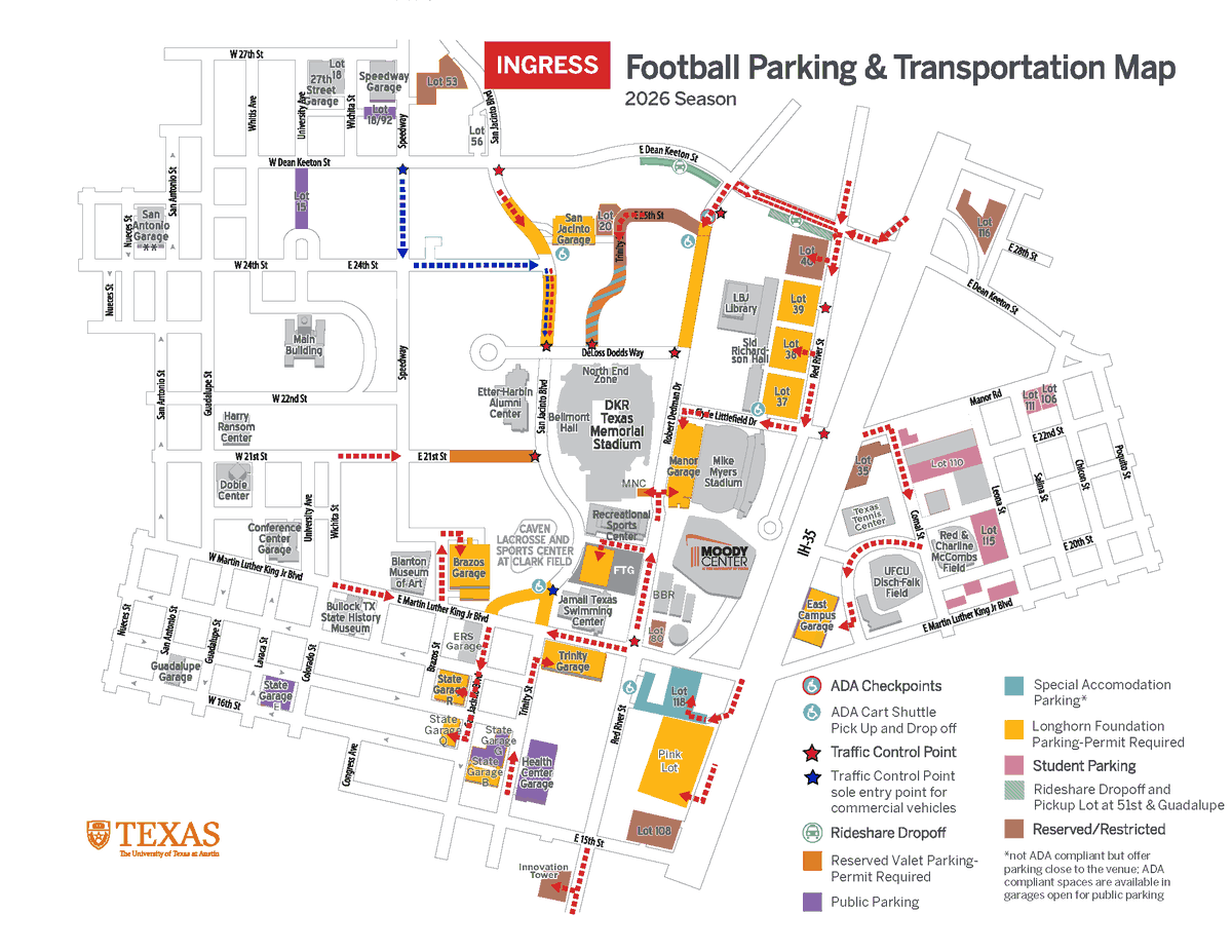 TexasFanFirst's tweet photo. 🚨Football Parking Info🚨

We are so excited to have you back on the Forty Acres this Saturday!

Please use this thread 🧵 to help navigate your gameday parking needs!

#HookEm 🤘 https://t.co/a7HpmoWZCE