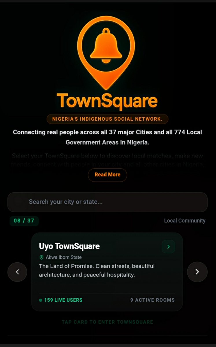 TownSquare_9ja's tweet photo. EVERY CITY DESERVES A VOICE!

Yes, Every City Has a #TownSquare!

All 36 States + the FCT.

A unique space for Nigeria with unique opportunities!

TownSquare is coming...

Become a Pioneer Ambassador, Learn More 👇👇

https://t.co/C39ulEiKAh

#TownSquareNigeria https://t.co/yWf53iT14g