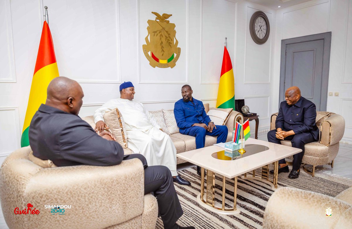 presidencegn's tweet photo. 🇬🇲 | 🇬🇳  𝐑𝐞𝐧𝐟𝐨𝐫𝐜𝐞𝐦𝐞𝐧𝐭 𝐝𝐞𝐬 𝐫𝐞𝐥𝐚𝐭𝐢𝐨𝐧𝐬 𝐛𝐢𝐥𝐚𝐭𝐞́𝐫𝐚𝐥𝐞𝐬 𝐞𝐧𝐭𝐫𝐞 𝐁𝐚𝐧𝐣𝐮𝐥 𝐞𝐭 𝐂𝐨𝐧𝐚𝐤𝐫𝐲 : 𝐥𝐞 𝐏𝐫𝐞́𝐬𝐢𝐝𝐞𝐧𝐭 𝐝𝐞 𝐥𝐚 𝐑𝐞́𝐩𝐮𝐛𝐥𝐢𝐪𝐮𝐞, 𝐒.𝐄 𝐌𝐚𝐦𝐚𝐝𝐢 𝐃𝐎𝐔𝐌𝐁𝐎𝐔𝐘𝐀 𝐫𝐞𝐜̧𝐨𝐢𝐭 𝐬𝐨𝐧 𝐡𝐨𝐦𝐨𝐥𝐨𝐠𝐮𝐞 𝐠𝐚𝐦𝐛𝐢𝐞𝐧 𝐒.𝐄 𝐀𝐝𝐚𝐦𝐚 𝐁𝐀𝐑𝐑𝐎𝐖

Le Président de la République, Son Excellence Mamadi DOUMBOUYA, a reçu, ce mercredi 2 septembre 2026 au Palais Mohammed V, son homologue gambien, Son Excellence Adama BARROW, en visite officielle en République de Guinée.

🔗 https://t.co/T5ZDPQek5c

DCI-PRG