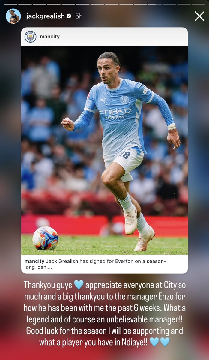 City_Xtra's tweet photo. Jack Grealish on Instagram. 🩵 https://t.co/pgm5DXUFc7