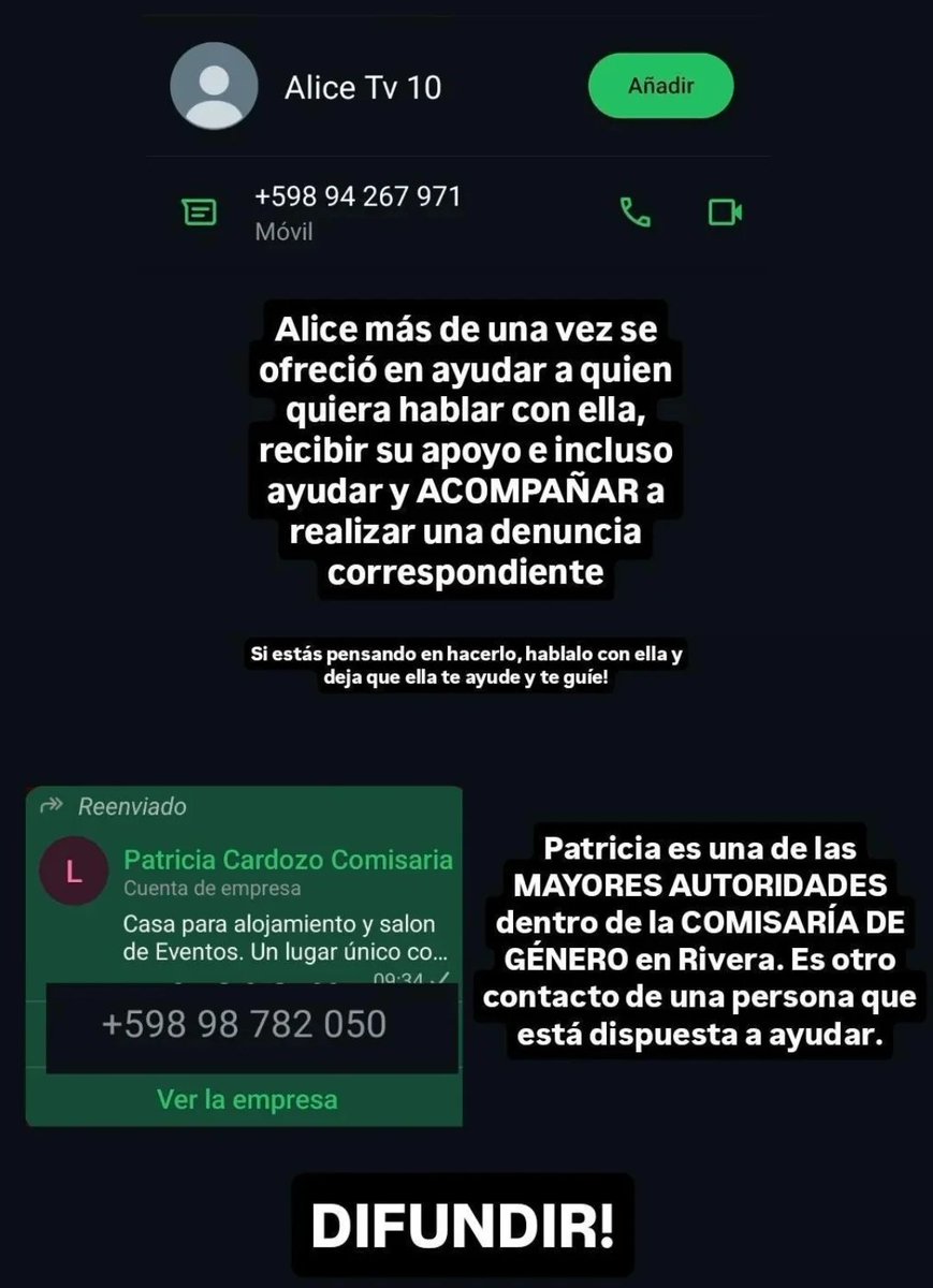 KronosHell's tweet photo. Si fuiste víctima o tenés información de @gussy_gang y no sabés cómo proceder, hay personas dispuestas a escucharte, orientarte y acompañarte para realizar la denuncia correspondiente.
También podés contactar a Alice o a Patricia, referentes de la Comisaría de Género en Rivera. https://t.co/BLX1xaeHTh