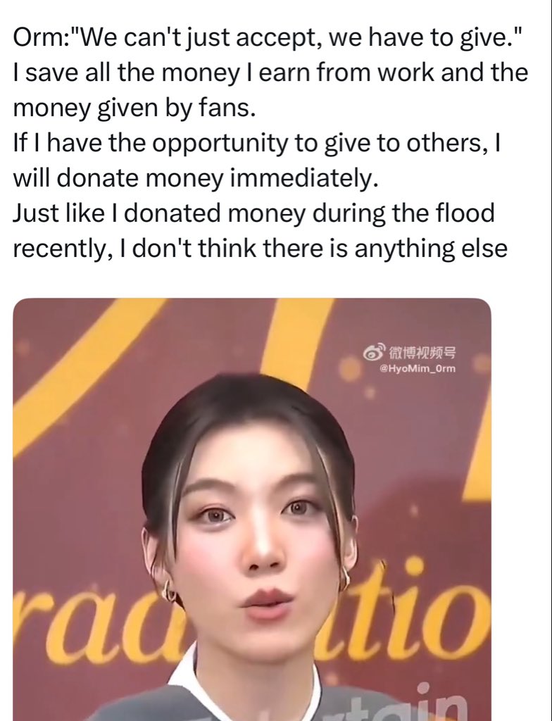 lingsormie's tweet photo. it genuinely pisses me off because orm is literally one of the kindest souls out there, yet she has to deal with people who wouldn’t do 1% of what she does analyzing her every microexpression to decide what kind of person she is https://t.co/ehofKAf1Jg