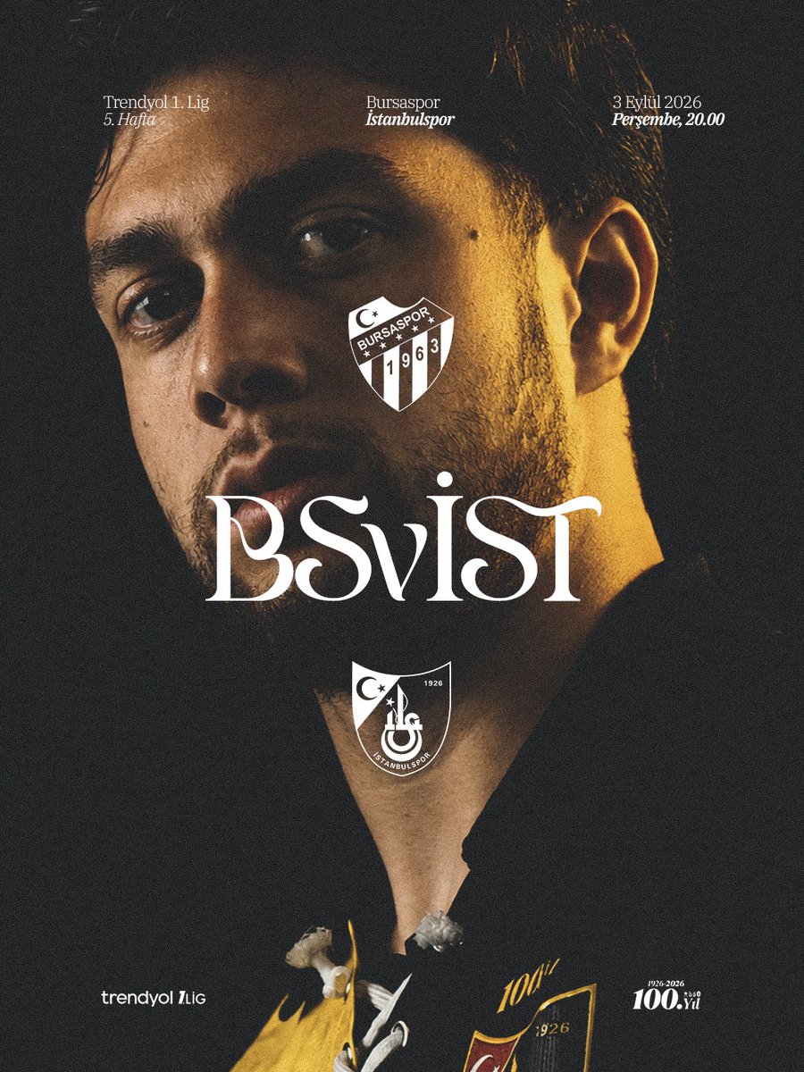 istanbulspor's tweet photo. 𝐈̇𝐒𝐓𝐀𝐍𝐁𝐔𝐋𝐒𝐏𝐎𝐑’𝐔𝐍 𝐌𝐀𝐂̧𝐈 𝐕𝐀𝐑!

👉🏻 Bursaspor
🕰️ 𝟐𝟎:𝟎𝟎
📍 𝒀𝒖̈𝒛𝒖̈𝒏𝒄𝒖̈ 𝒀𝒊𝒍 𝑨𝒕𝒂𝒕𝒖̈𝒓𝒌 𝑺𝒕𝒂𝒅𝒚𝒖𝒎𝒖 https://t.co/JRxQaG4D0v