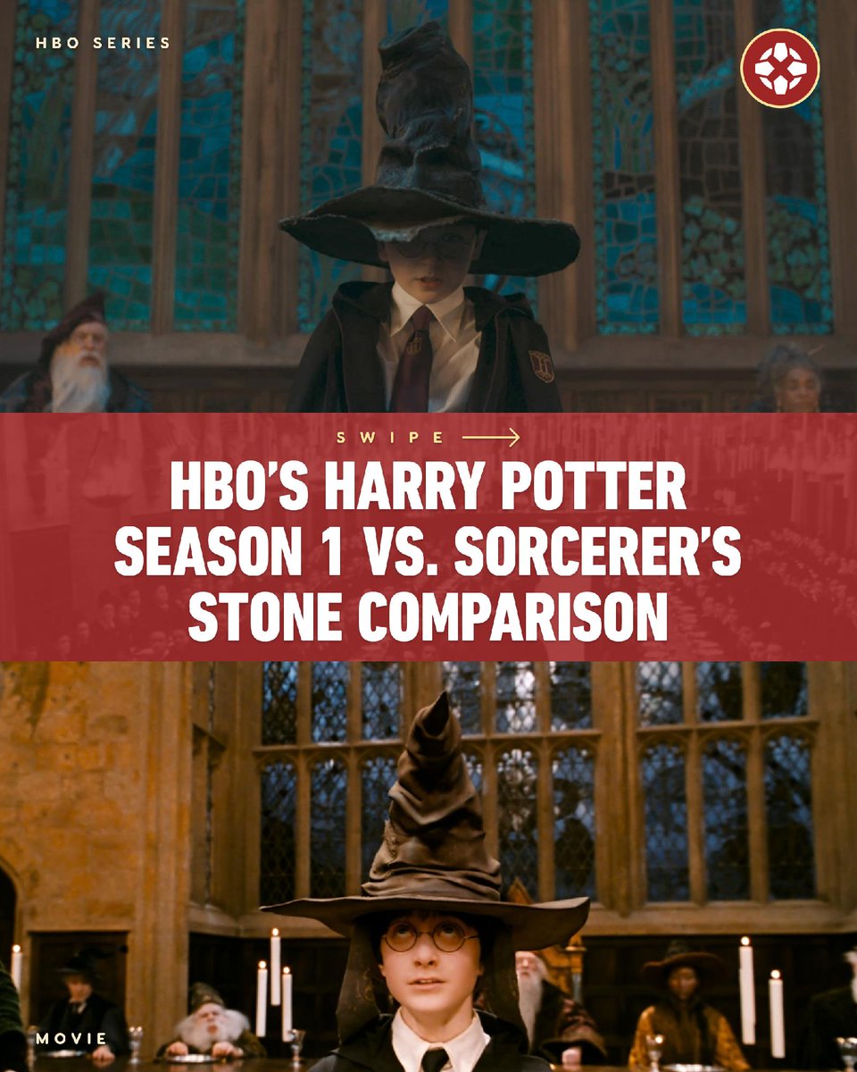 IGN's tweet photo. From the Sorting Hat to the bathroom troll, here's a look at how certain moments from HBO's Harry Potter and the Philosopher's Stone series compare to the 2001 film. For more: https://t.co/EBi9WKLqHj https://t.co/kc5BJEzK2u