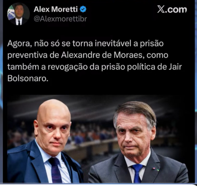 clebermaximo's tweet photo. @FlaviaMSoares76 A METIRA É RÁPIDA E FAZ ESTRAGO, DERRUBANDO A PORTA. A VERDADE É MAIS LENTA, ATÉ PORQUE TENTAM ESCONDÊ-LA, MAS QUANDO CHEGA NÃO DERRUBA SÓ A PORTA, MAS O QUARTEIRÃO INTEIRO! @jairbolsonaro SERÁ SOLTO, E ALEXANDRE DE MORAES SERÁ PRESO! BRASIL ACIMA DE TUDO E DEUS ACIMA DE TODOS!🇧🇷 https://t.co/GKfW5DNmbO