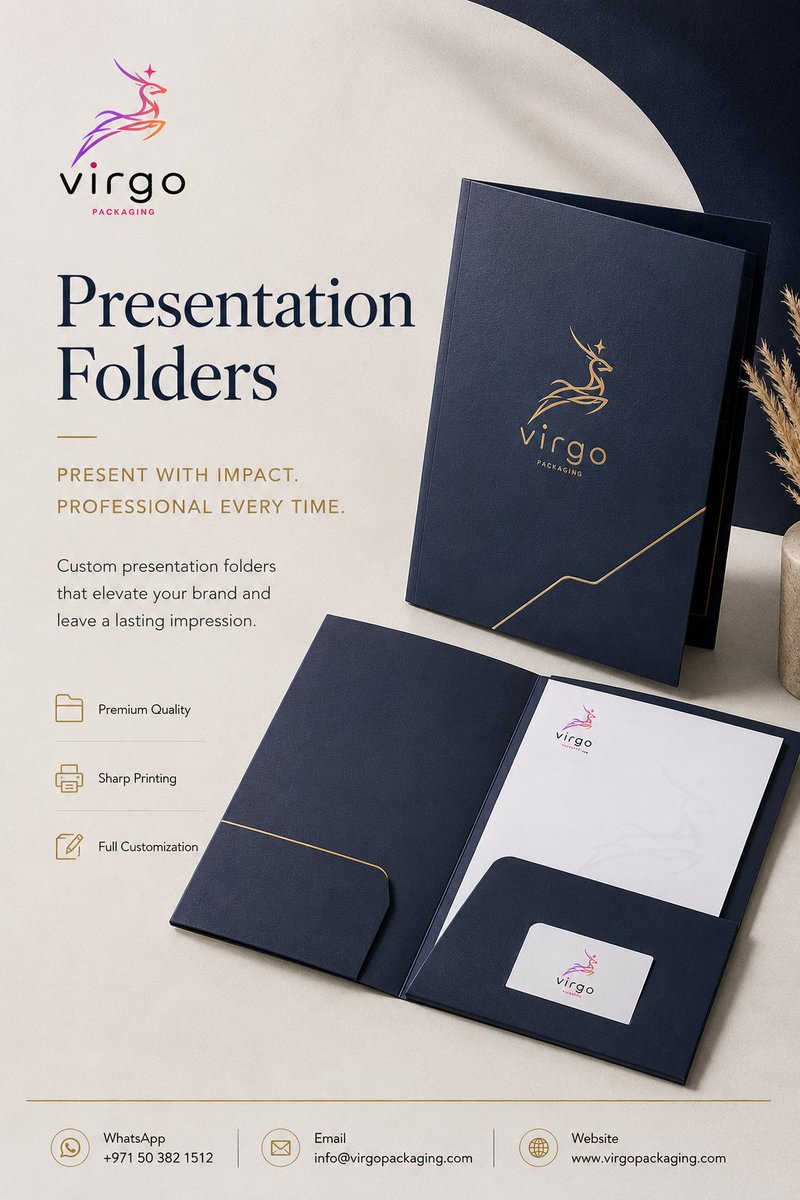 virgopackaging's tweet photo. Make every presentation feel professional.

Custom Presentation Folders with premium materials, sharp printing and full branding customization — designed to elevate your business documents.

+971 50 382 1512
https://t.co/YCDgtnjxGI
#VirgoPackaging #PresentationFolders https://t.co/gqIt9BGfSk