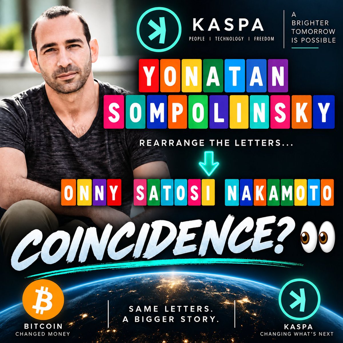 KaspaMatrix's tweet photo. 🤯 How many new #Kaspa holders have NEVER seen all of these connections together?The Yonatan Sompolinsky / Satoshi Nakamoto rabbit hole goes much deeper than just the famous name coincidence. 👀• The strange name/anagram connection
• April 5 — the same date listed as Satoshi’s birthday
• Yonatan’s early work on Bitcoin consensus and scalability
• GHOST → GHOSTDAG, described as “A Scalable Generalization of Nakamoto Consensus”
• Kaspa carrying forward PoW, UTXO, fair-launch and decentralization principles — but built for dramatically higher speedAnd then there’s the “ONNY” / Hebrew “Ani” (אני) wordplay that some interpret as another layer of the puzzle. 🤯None of this proves Yonatan is Satoshi.But when you put everything on ONE page…That’s a LOT of coincidences. 👀Old-school Kaspians probably remember this rabbit https://t.co/xwrZtmAFj3 kaspa:native holders — did you know about it?$KAS #Kaspa #Bitcoin #SatoshiNakamoto

That final question is important. “New kaspa:native holders — did you know about it?”