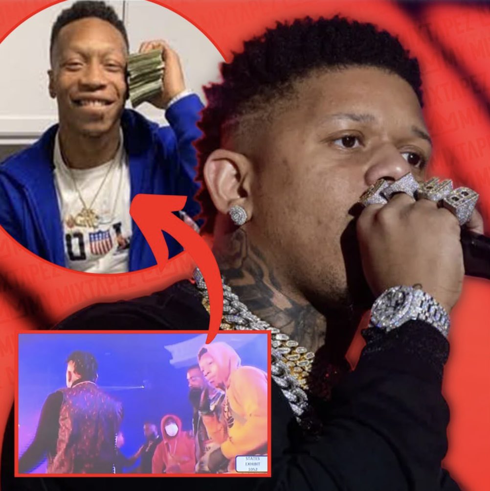 mymixtapez's tweet photo. State presents video evidence of Kewon White on stage with Yella Beezy days before MO3’s murder, despite White saying he never met Yella Beezy!! 😳 https://t.co/2veBcY9UJb