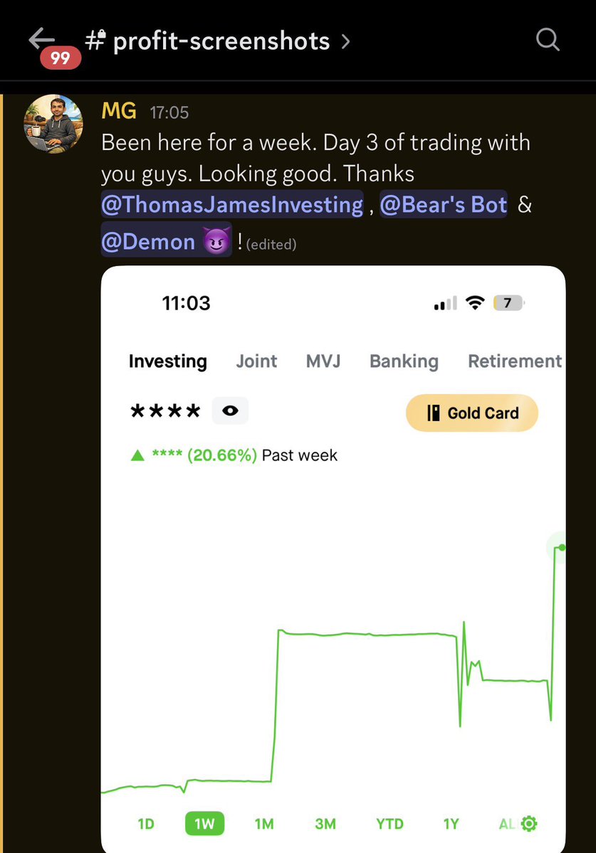 Thomas_james_I's tweet photo. Another member up 20% on his entire account in 3 days. 

I really am changing lives! https://t.co/RufkTtAZ1E