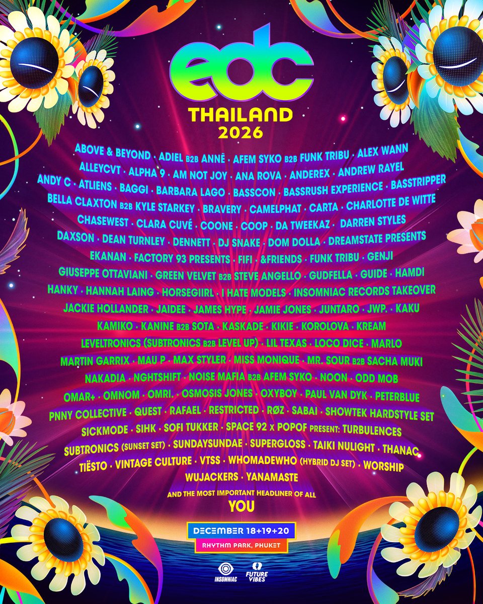 edc_thailand's tweet photo. Phase 2 👀 Take a look at our new names we just announced &amp; let us know where we can find you at #EDCThailand this December! 🇹🇭🌿 

Phase 2 มาแล้ว! 👀 ส่องรายชื่อศิลปินใหม่ของเรา แล้วคอมเมนต์บอกหน่อยว่าธันวานี้จะไปเจอคุณได้ที่เวทีไหนใน #EDCThailand! 🇹🇭🌿 https://t.co/i7ojxRNxwr