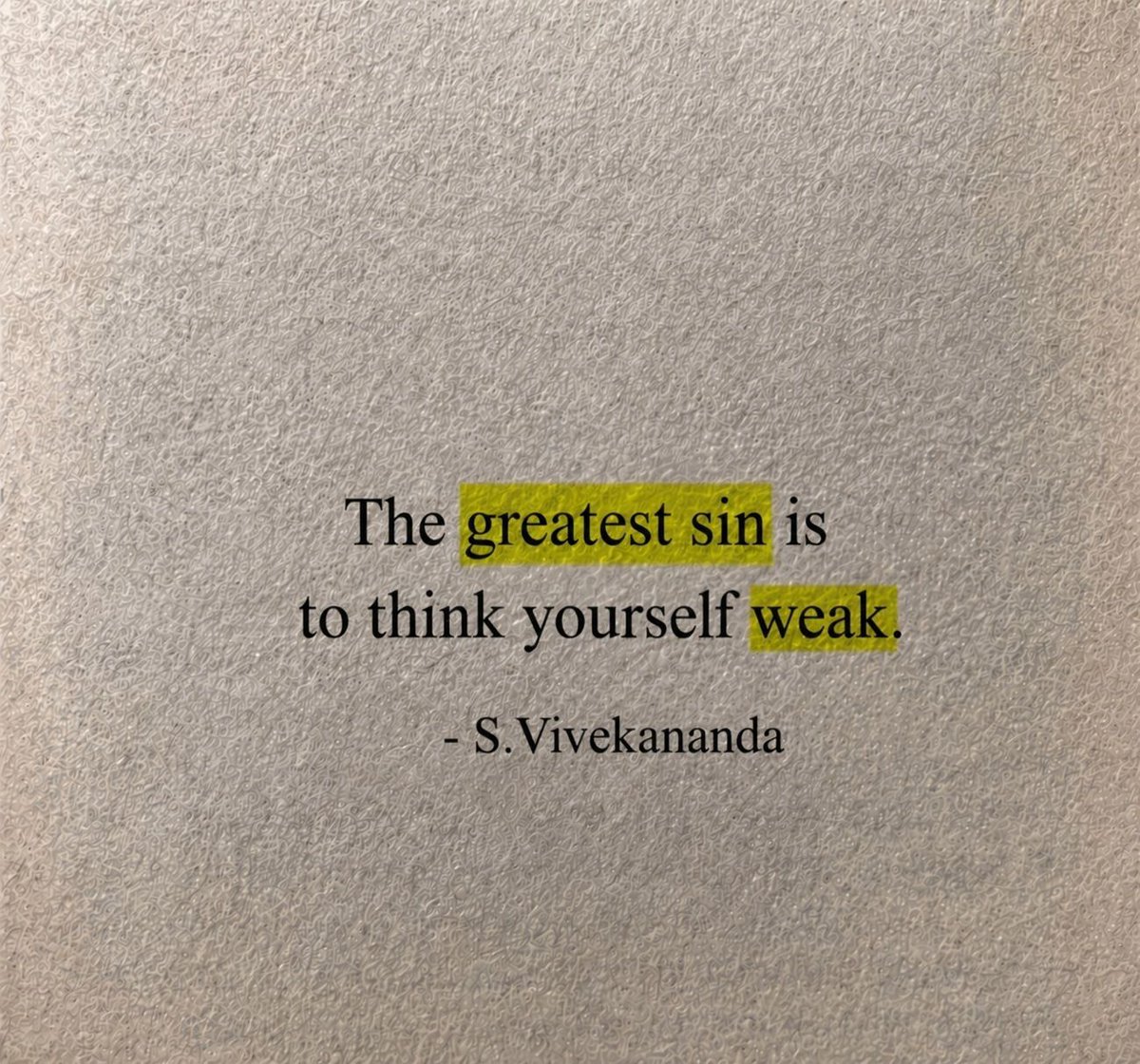 QuotesShare's tweet photo. The greatest sin is to think yourself weak. ~Swami Vivekananda
#InnerStrength #SelfBelief #VivekanandaQuotes #PowerWithin #MindOverFear #StrengthMindset #OvercomeWeakness #Quotes #ShareInspireQuotes https://t.co/7GqQ5B0VlQ