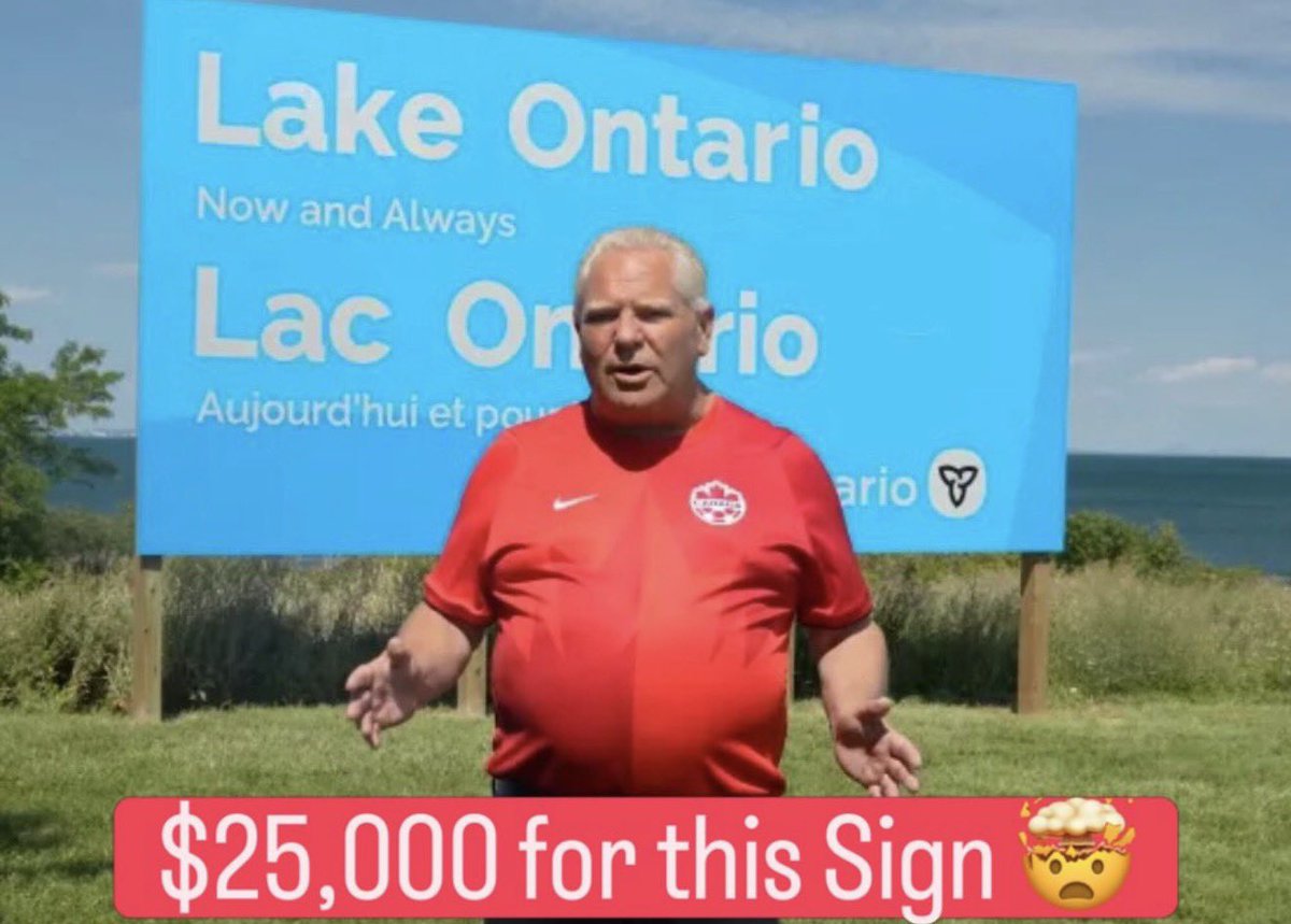 BertaProudDad's tweet photo. In what world does this sign cost 25k?

In Doug Fords world I guess! 

Same dude who bought a plane because he thought he should have one! 

🤦‍♂️ https://t.co/QweLjFmbDU