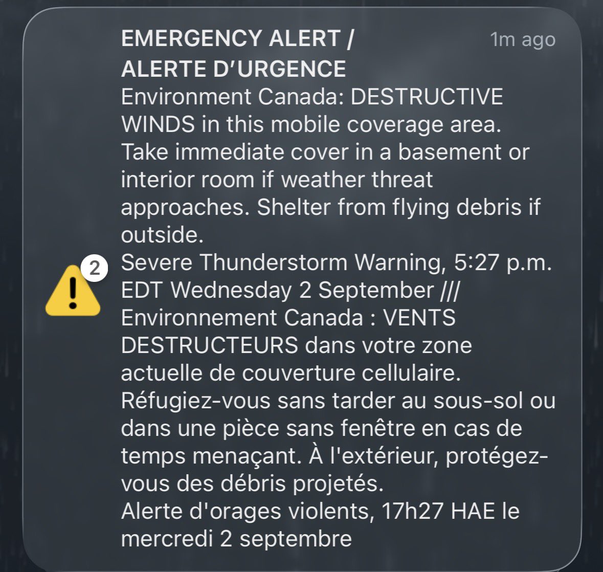 fairynaive's tweet photo. #onstorm second emergency alert https://t.co/DnFMITXzCO