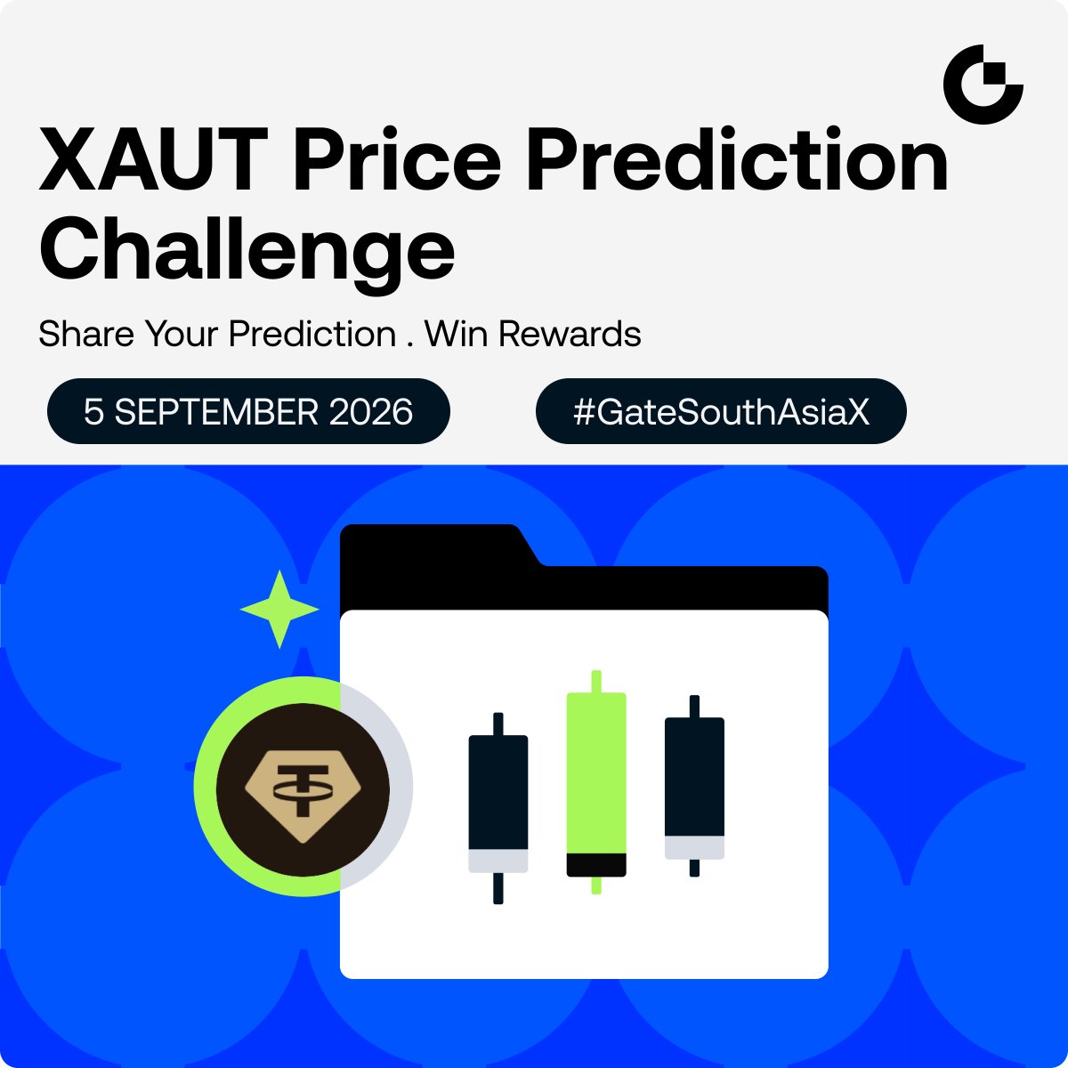 Gatedesi's tweet photo. 🔥 XAUT Price Prediction Challenge | Final Day
The final prediction is here! 👀

Where do you think XAUT will open tomorrow?

🎁 Win 8 USDT

How to Join:
• Follow @GateDesi
• Like this post
• Repost
• Comment your XAUT price prediction
• Tag 3 friends
• #SA_XAUTPrediction

⏰ Entry closes: 6 PM UTC
📊 Official XAUT opening price: 9 PM UTC
🏆 Closest prediction wins 8 USDT

Final day. Make your best call! 🔥
Predict XAUT. Track Gold. Win Daily.