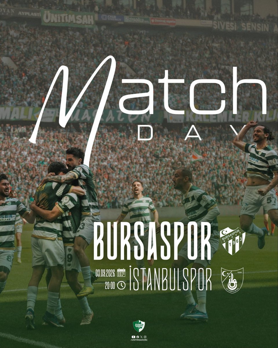 unitimsah's tweet photo. 🐊 MAÇ GÜNÜ
🗓️ 5. Hafta
🆚 Bursaspor - İstanbulspor
🕖 20:00
🏟️ Atatürk Spor Kompleksi Matlı Stadyumu https://t.co/UFSZHjry1o