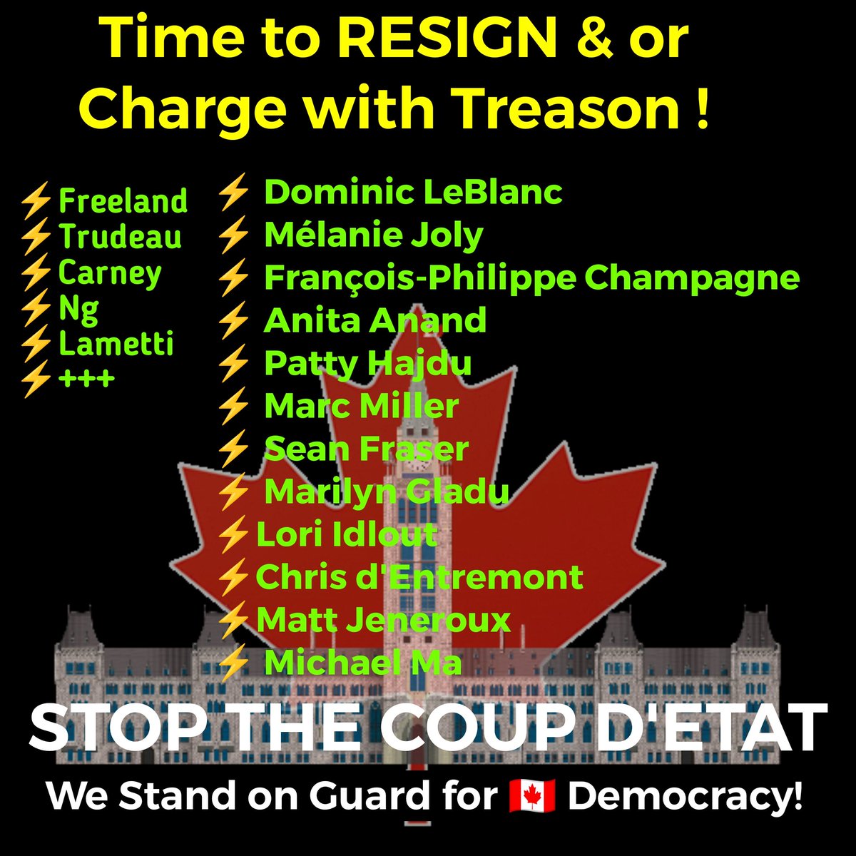 CellJLE's tweet photo. It's time for Resignations and Treason charges. 

I have lost all respect for these people, especially @LoriIdlout who is a disgraceful representative of the Indigenous people in Canada!! https://t.co/L2w7NTbtyq