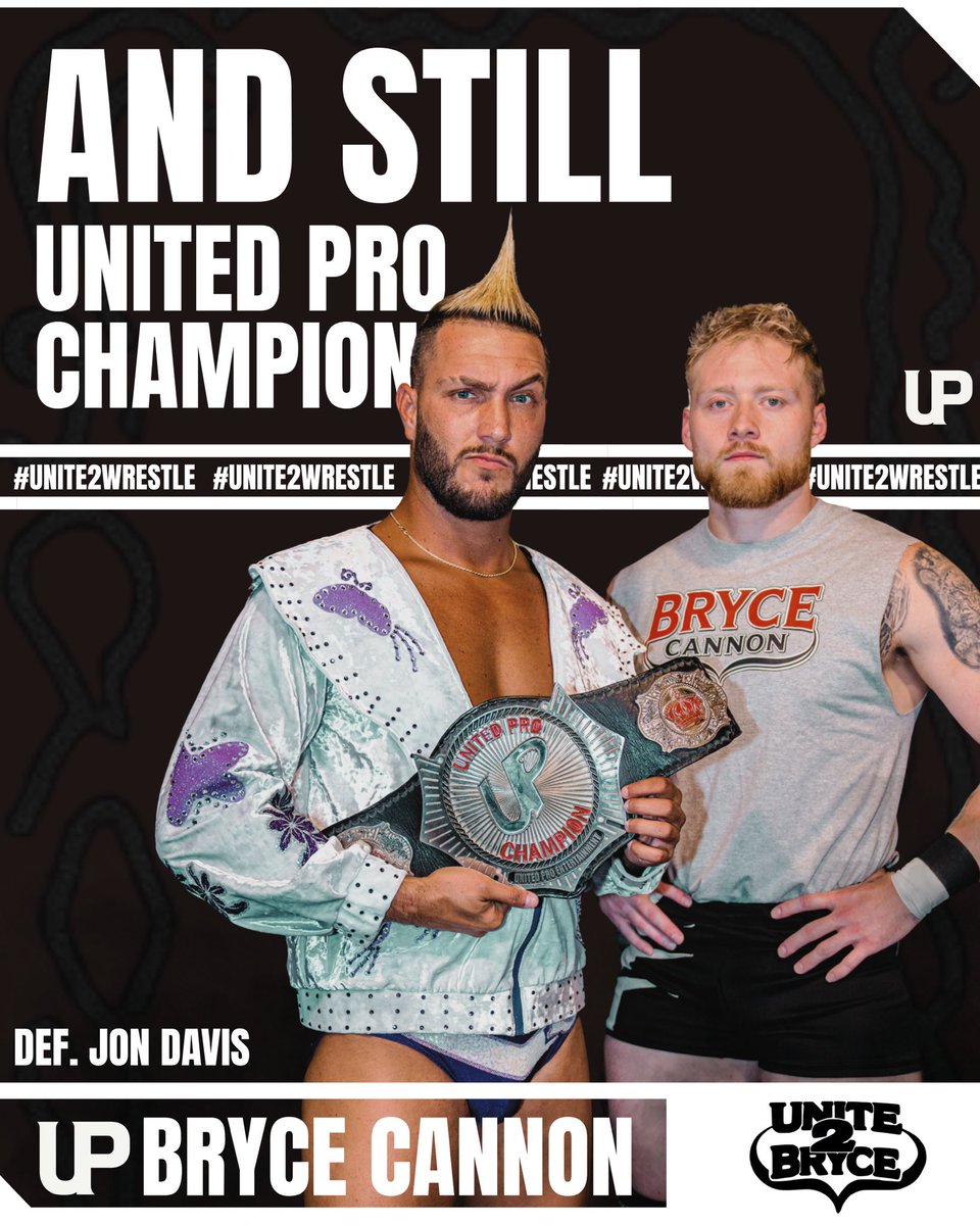 United2wrestle's tweet photo. ‼️ PA: We are now truly “United 2 Bryce” ‼️

AND STILL UNITED PRO CHAMPION 
Bryce Cannon

#unite2wrestle #wrestling #indywrestling #unite2bryce #prowrestling https://t.co/Ft7pEqrFR0