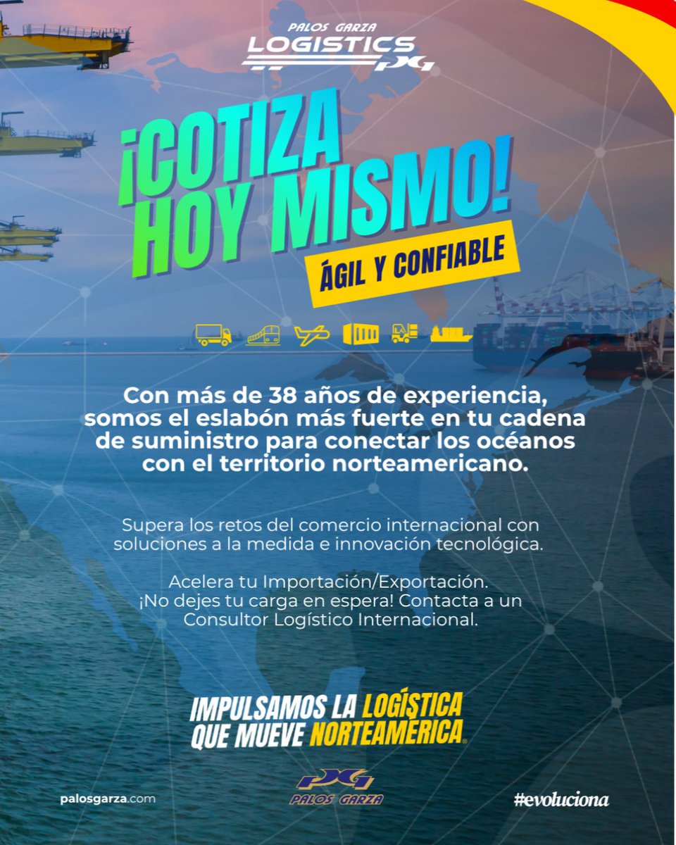 PGLogisticsIntl's tweet photo. ¡Supera los retos del comercio internacional actual! Las industrias automotriz y tecnológica exigen operaciones blindadas. Garantizamos la máxima protección intermodal con certificaciones #ISO9001 : 2015. Brindamos soluciones a tu medida para evitar retrasos portuarios. https://t.co/1LwisBOxed