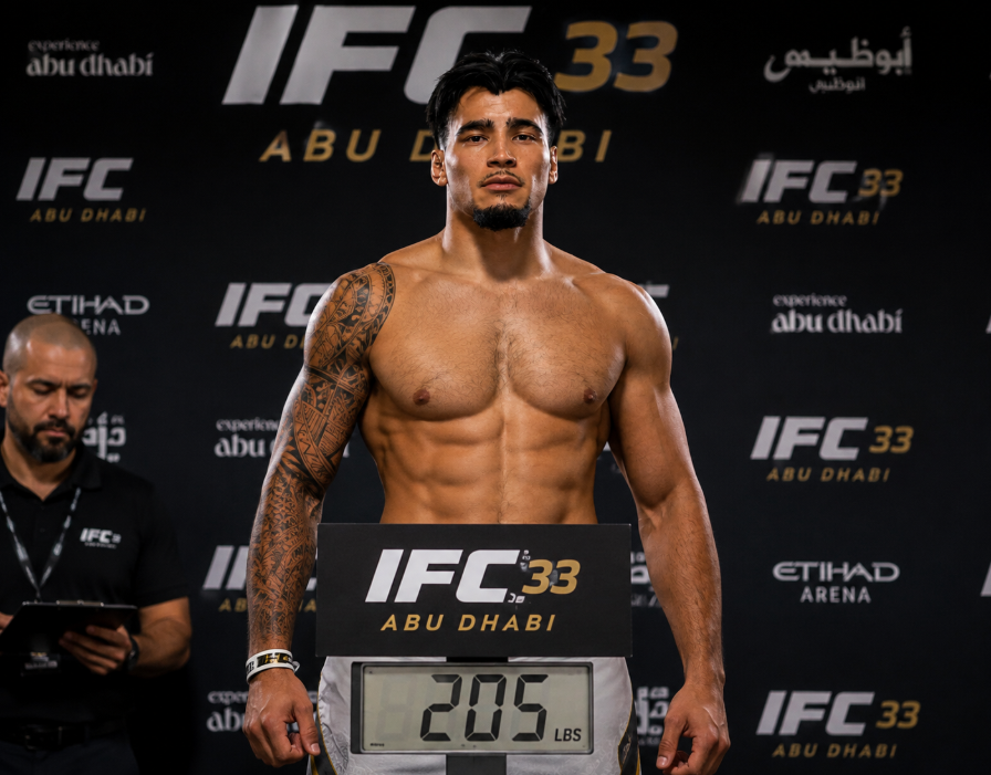 KazeKageAnthony's tweet photo. Weight made War ready for tomorrow Inshallah. The guy in the back kept tryna check out my meat  
#ifc33 https://t.co/krkJb2Lkim