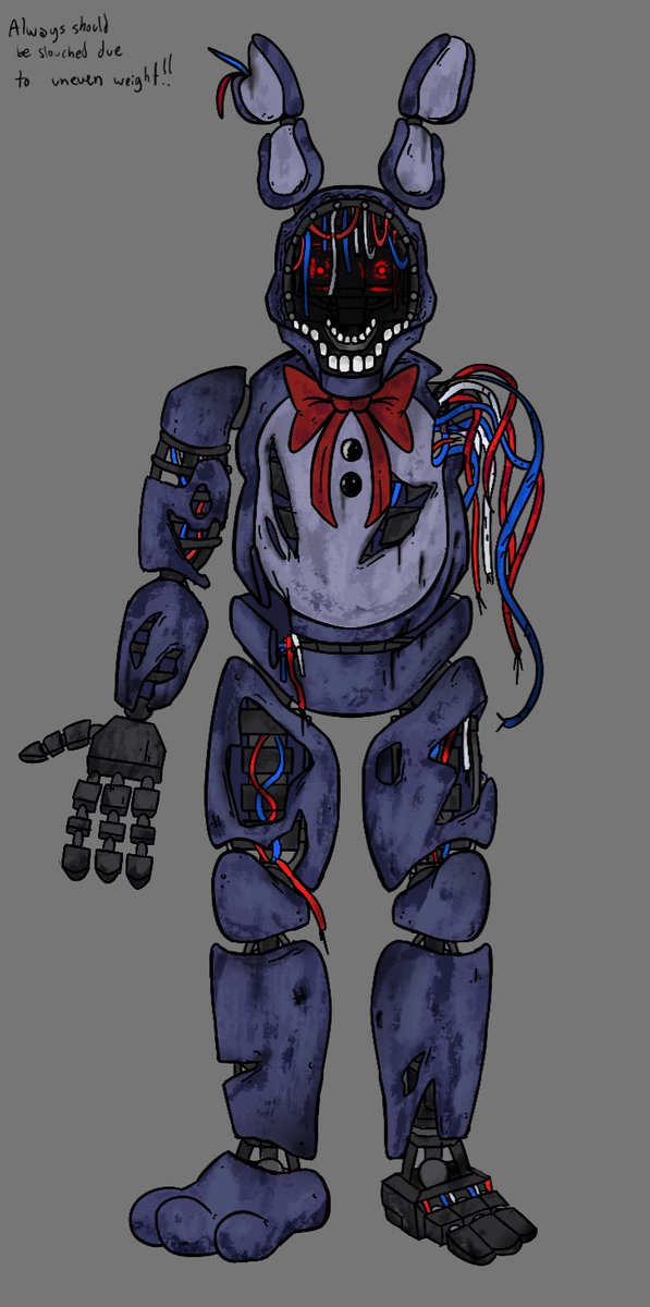 martvfxx's tweet photo. Bite by Night unfinished withered bonnie concept art by me, I tried my best at the time to make it faithful while still making him look fitting in the game. honestly im not very excited to share this as im not very proud of this anymore but hey https://t.co/BKjonsKCxT