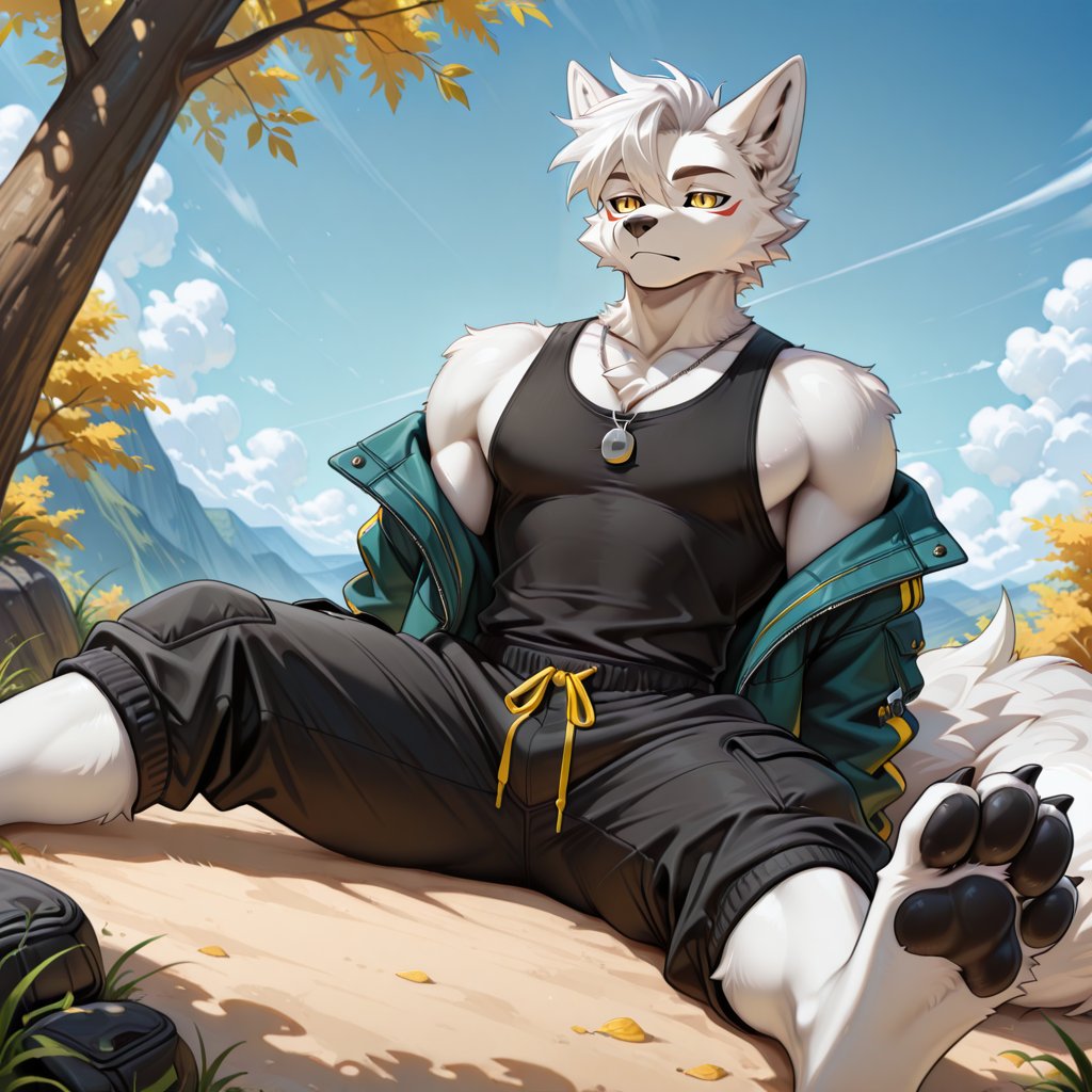 Arsjackal's tweet photo. @milesprower87 Lounging at a park on a nice windy day.. https://t.co/Az2AWumtl8