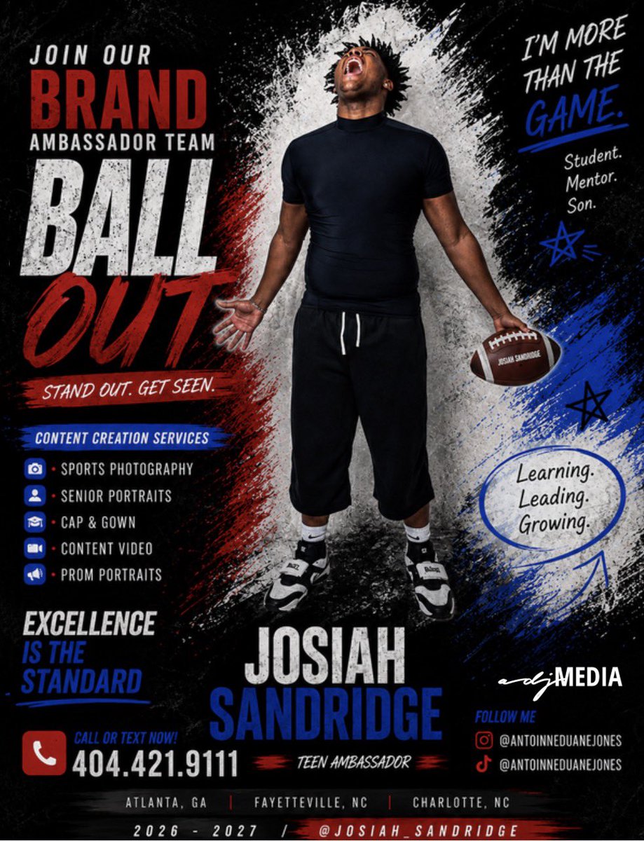 DollMarsh29's tweet photo. When your photographer says, “I don’t just take pictures… I build brands.” 😂🔥📸

Josiah understood the assignment! From game-day action shots to senior portraits, prom, cap & gown, and content creation ADJ Media is making sure you don’t just show up… you BALL OUT and get seen! 🏈🎥

Atlanta, Fayetteville & Charlotte 🗣️ go ahead and get on that calendar before everybody starts asking, “Who did your pictures?!” 😂

#ADJMedia #SportsPhotography #StudentAthleteBranding #BallOut #GetSeen @Nike @nikefootball