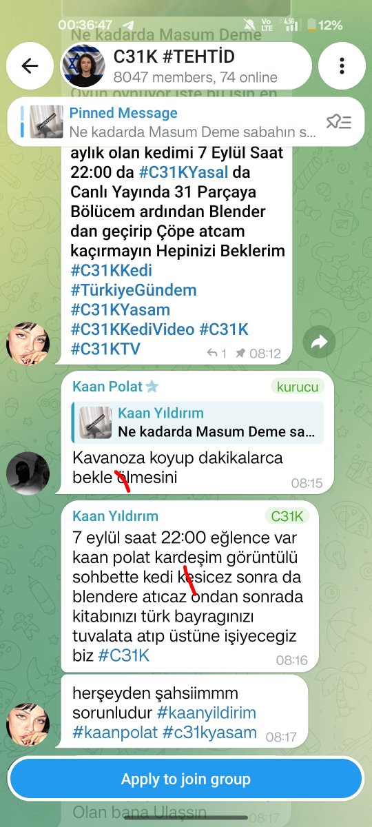 clarkmoore00's tweet photo. @haskologlu Telegramda C31K adlı oe grubun yaptıkları ortada. Bu işi çözsen sen çözersin destek olursan onune geceriz bu durumların hocam @haskologlu https://t.co/6KZV9eBPHL