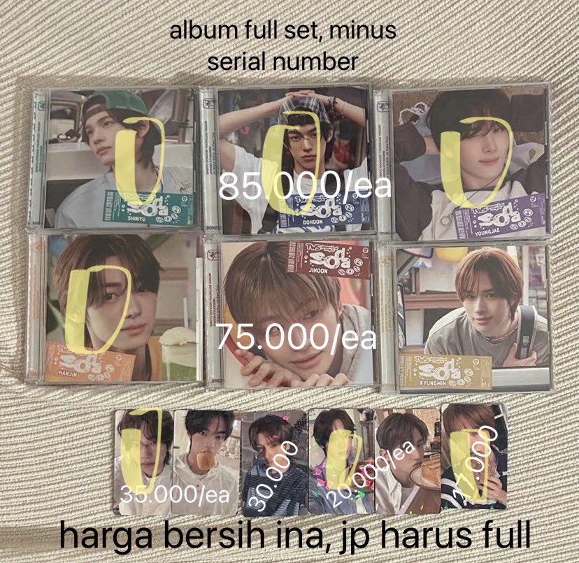 wwwonhak's tweet photo. yuk guys, albumnya full inclusion yaa, minus serial number aja, semuanya harga bersih ina no tax tax lagi #ssell ada go trusteddddd https://t.co/rsyIuwz6BG