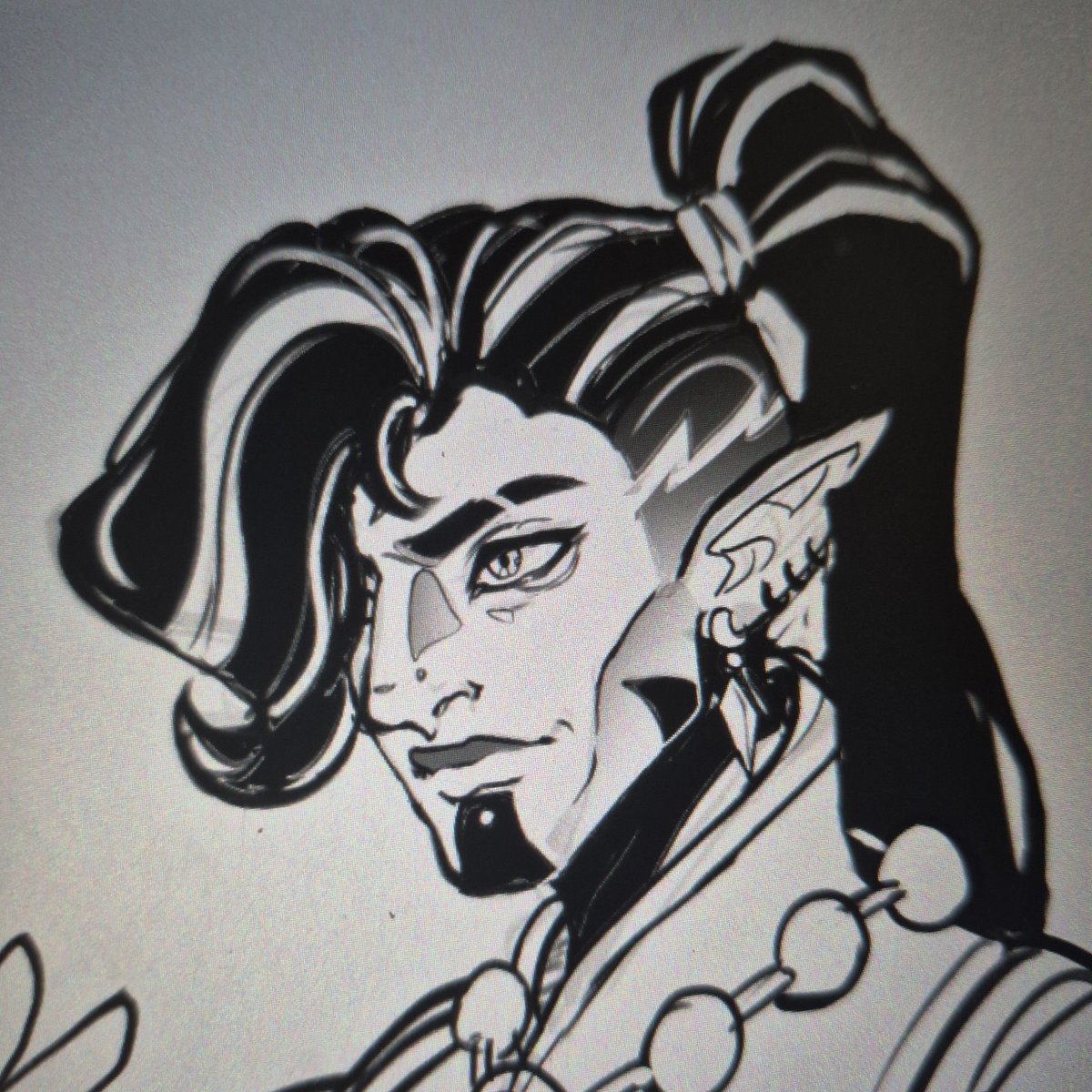 infinithiez's tweet photo. Sketching for an Umbra update.. gonna give him two hairstyles bc I like it https://t.co/miFGve9zBX