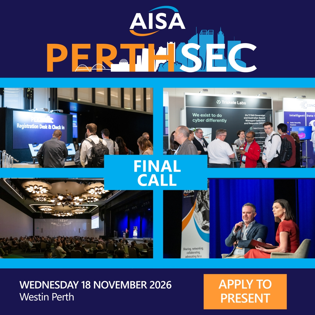 AISA_National's tweet photo. PerthSEC Call for Speakers Final Days...

PerthSEC call for speakers is open until midnight Friday 4 September. Inspire, challenge, and equip others with ideas they can put into practice. Help shape Australia's cyber future. 

#perthsec #cybersecurity #callforspeakers #cyberevent https://t.co/Y9PC1xyPzh