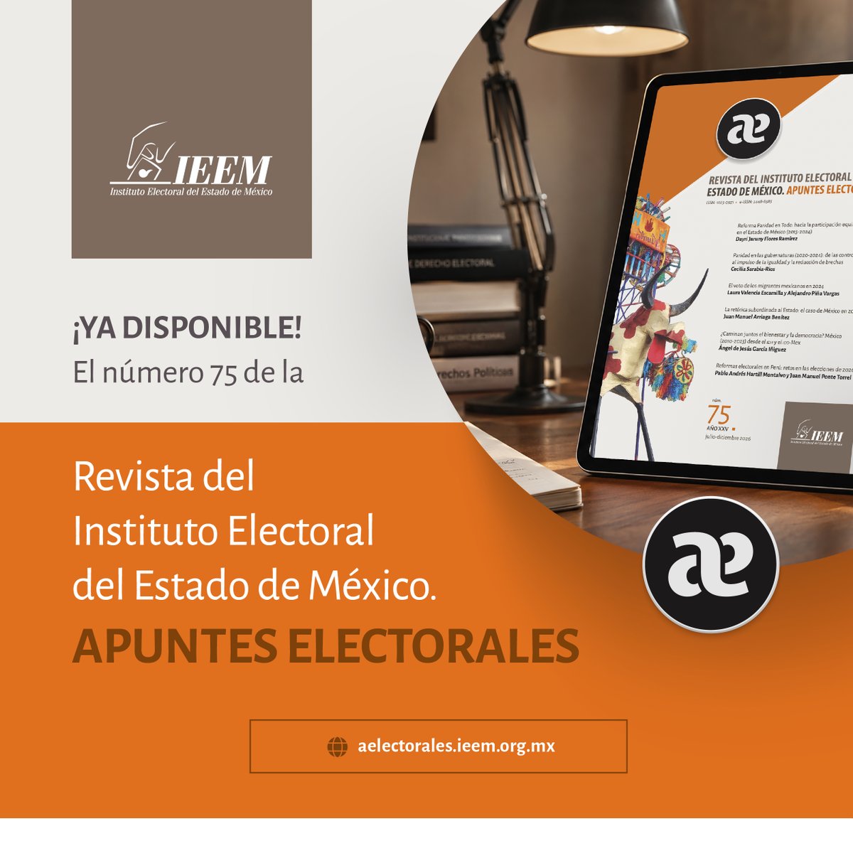 IEEM_MX's tweet photo. ¡Ya está disponible la edición Nº 75 de la Revista Apuntes Electorales! 📚

Profundiza en investigaciones y análisis que contribuyen al estudio de temas político-electorales y de democracia. 🤓

Consulta en: 🔗 https://t.co/8ei8rD9iaA https://t.co/XZmwfb8pYa