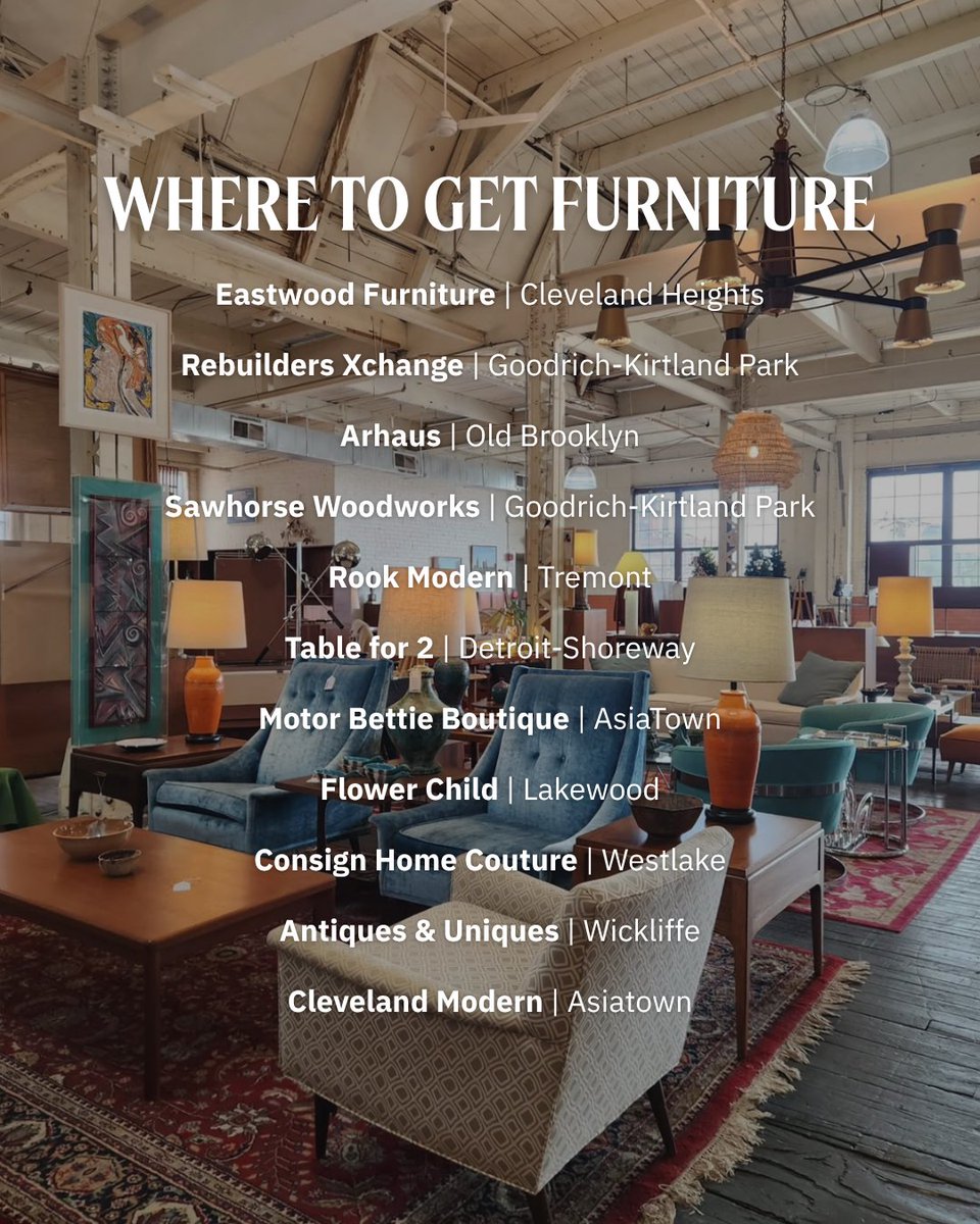 TheCLE's tweet photo. Heard Northeast Ohio has a couple of new homeowners.

So, Taylor and Travis, here are a few Northeast Ohio spots to shop at to give your new place a little local flair.

Click the link for even more local businesses: https://t.co/hyoFAMH87H

#thelandforlife #homedecor https://t.co/W7PRmo1i0n