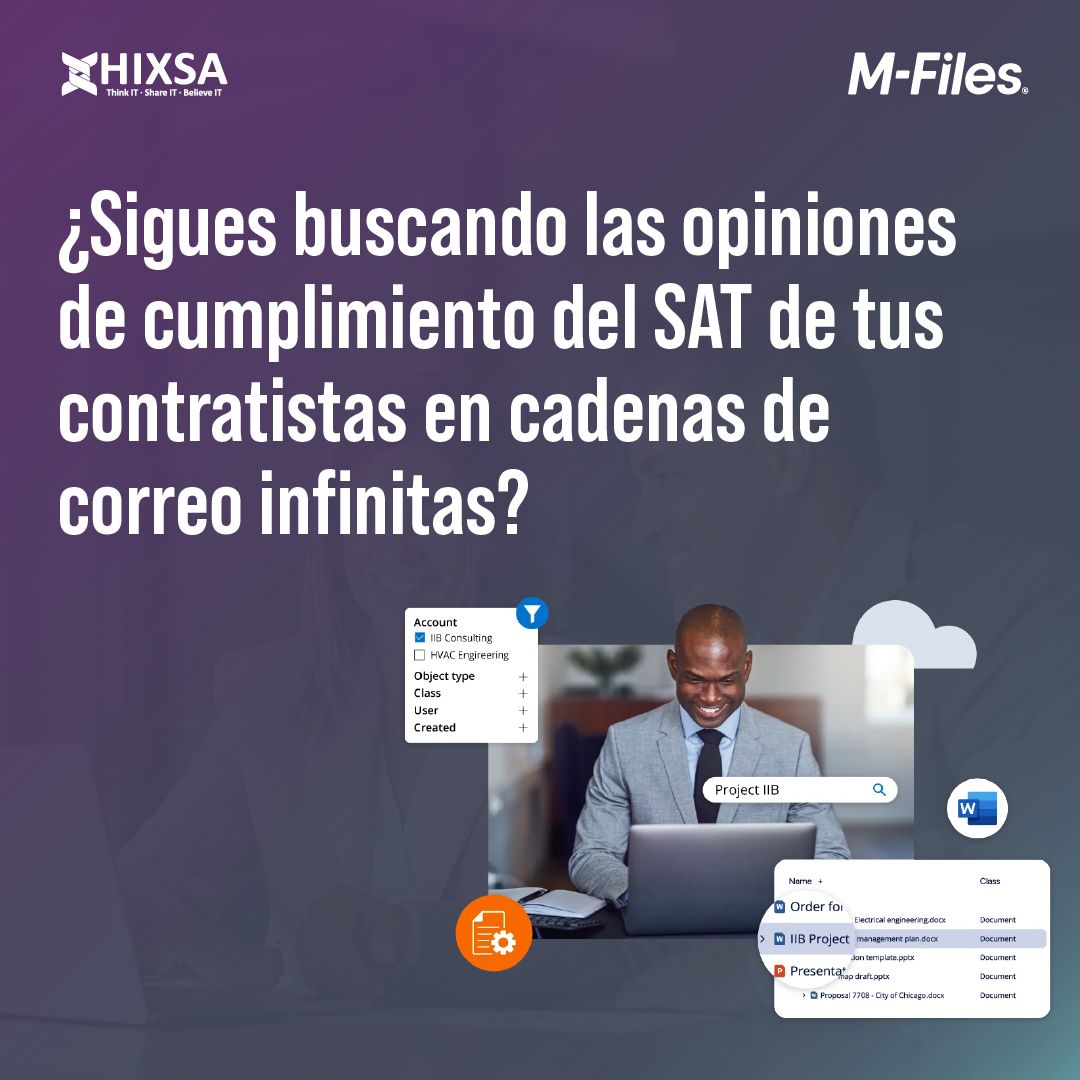 HIXSA's tweet photo. Pasar del caos de las carpetas dispersas al cumplimiento REPSE no es solo un tema de orden; es la diferencia entre operar tranquilo o arriesgarte a multas millonarias y perder tu registro. Toma el control de la info de tus proveedores con @M_Files:
 https://t.co/ScghLkbAj9 https://t.co/qsQ88x19db