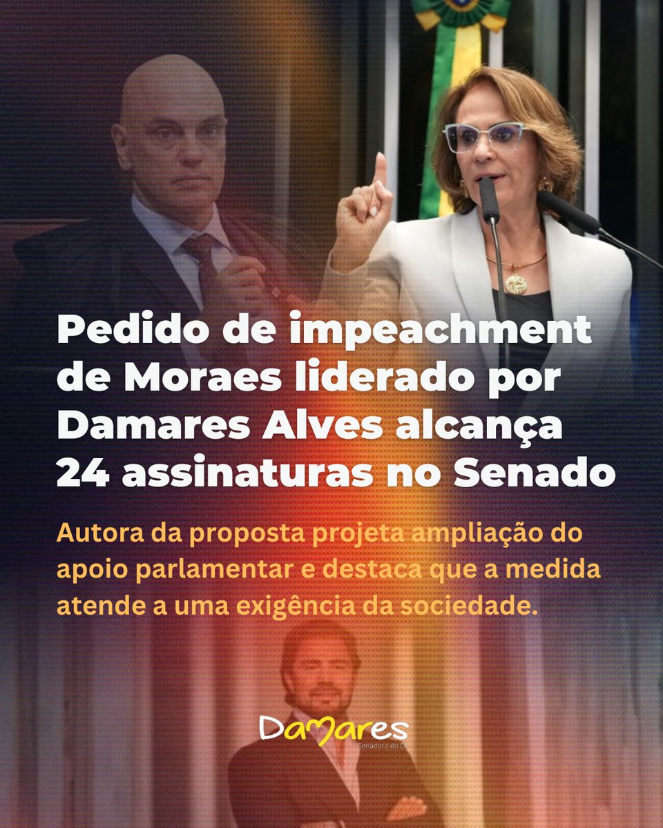 DamaresAlves's tweet photo. É hora de todos os parlamentares atenderem ao clamor das ruas. Impeachment já. Fora Moraes. https://t.co/lFwNIgaMtq