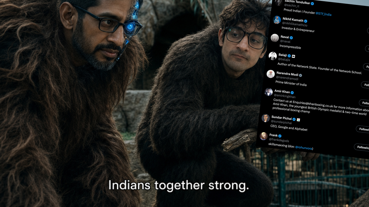 aindiangoog's tweet photo. Artificial Indian is home.

ft. my boy @frankdegods https://t.co/Q5R2mbZDyx