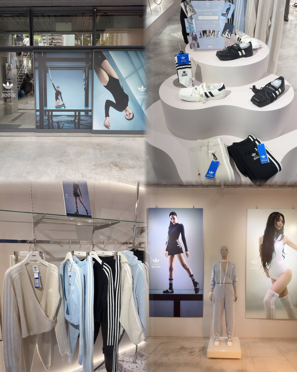 nyree_oO7's tweet photo. ヤバいヤバいヤバい....。
adidas×JENNIEコラボ、原宿のPOPUP行ってきたけどほんっっっと可愛い！！
バレエコア×スポーティの感じが絶妙で、ちょいエロな感じもさすがすぎ⋆͛⇢ https://t.co/xar8PFpBWT
