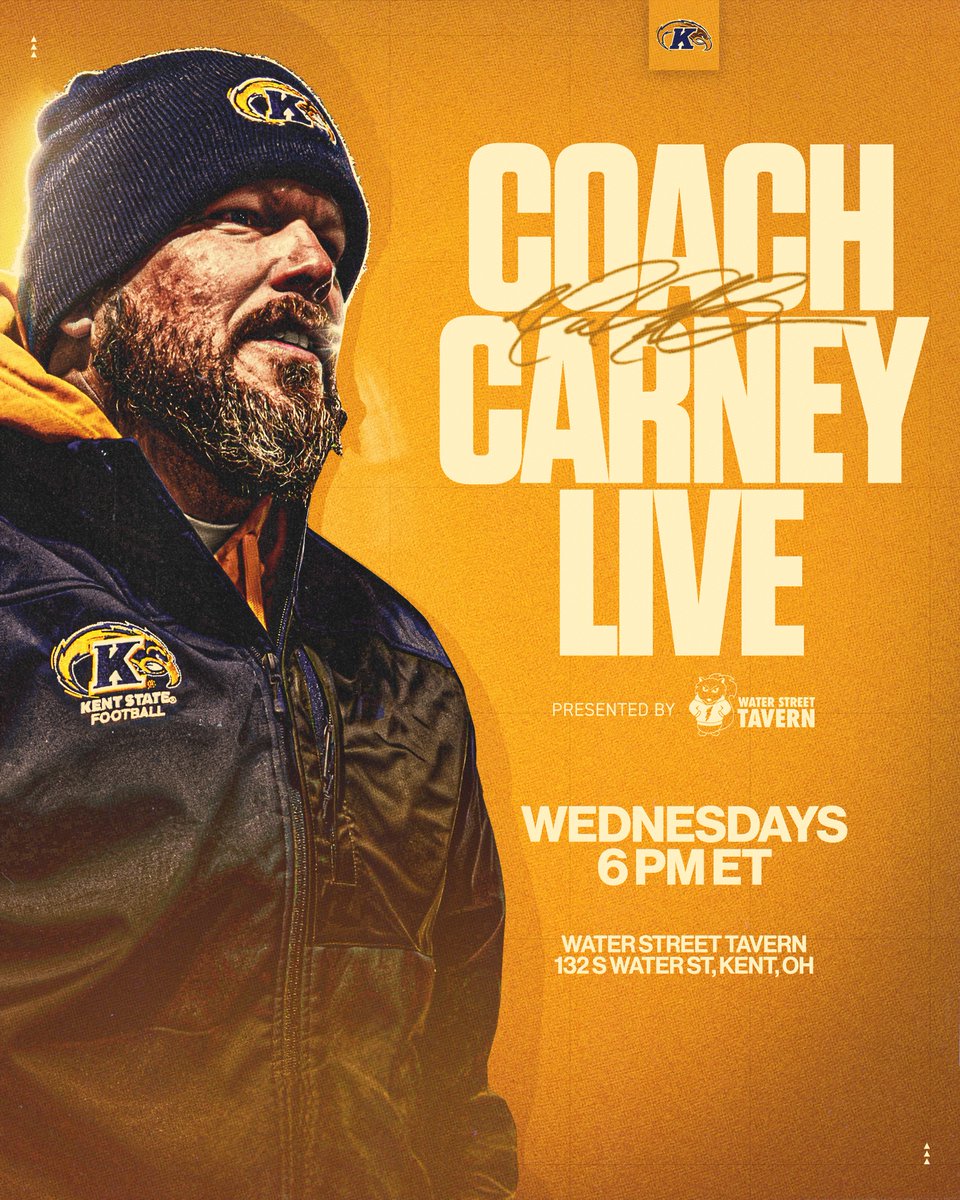 KentStFootball's tweet photo. 𝗖𝗢𝗔𝗖𝗛 𝗖𝗔𝗥𝗡𝗘𝗬 𝗟𝗜𝗩𝗘

Coach Carney, Ben Midea, and Mofe Adewole join Dane Richardson live from Water Street Tavern.

📺 https://t.co/RZmAGyMpH7
📻 https://t.co/4ZZywBCn1x

 #GoFlashes⚡️ | #HAB1TS https://t.co/huCjwh8nbc