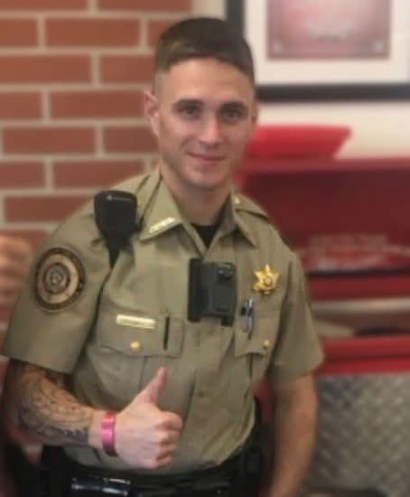 1Nicdar's tweet photo. Officer Chris Fisher, husband and father of 2, was ambushed and fatally shot overnight in Warm Springs, Georgia.

The shooter was a man this young officer had arrested just a few days prior. 

Around midnight, Fisher was sitting in his patrol vehicle after a traffic stop when the shooter pulled up and started firing.

A BOLO went out for the suspect, and deputies with the Anderson County Sheriff's Office in South Carolina located his vehicle on I-85 this afternoon. 

The shooter took his own life during a traffic stop.

Officer Fisher had just recently joined the Warm Springs Police Department 3 months ago after serving with several Sheriff's Offices in Georgia. 

His father was also a law enforcement officer. 

He leaves behind a wife and 2 children who will have to pick up the pieces and carry on in his memory.

Source: Volusia County Sheriff Mike Chitwood