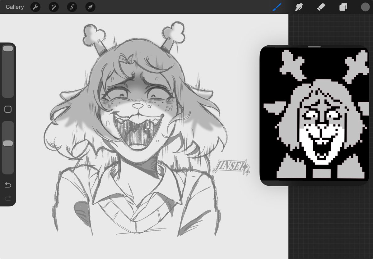 lilstarjinsei's tweet photo. My own take on “Kris you actually changed..!” expression #deltarune #noelle #deltarunefanartㅤ https://t.co/id3h1Ul6Jp