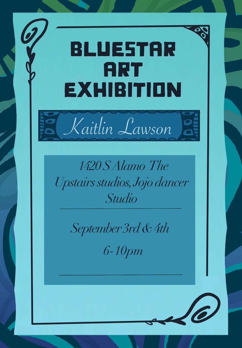 BlueStarComplex's tweet photo. Check out some more exhibitions you won’t want to miss happening in The Upstairs Studios during First Thursday and First Friday! 📸

For our event calendar with full details, head to the link in our bio! https://t.co/bEVjAuVtAs