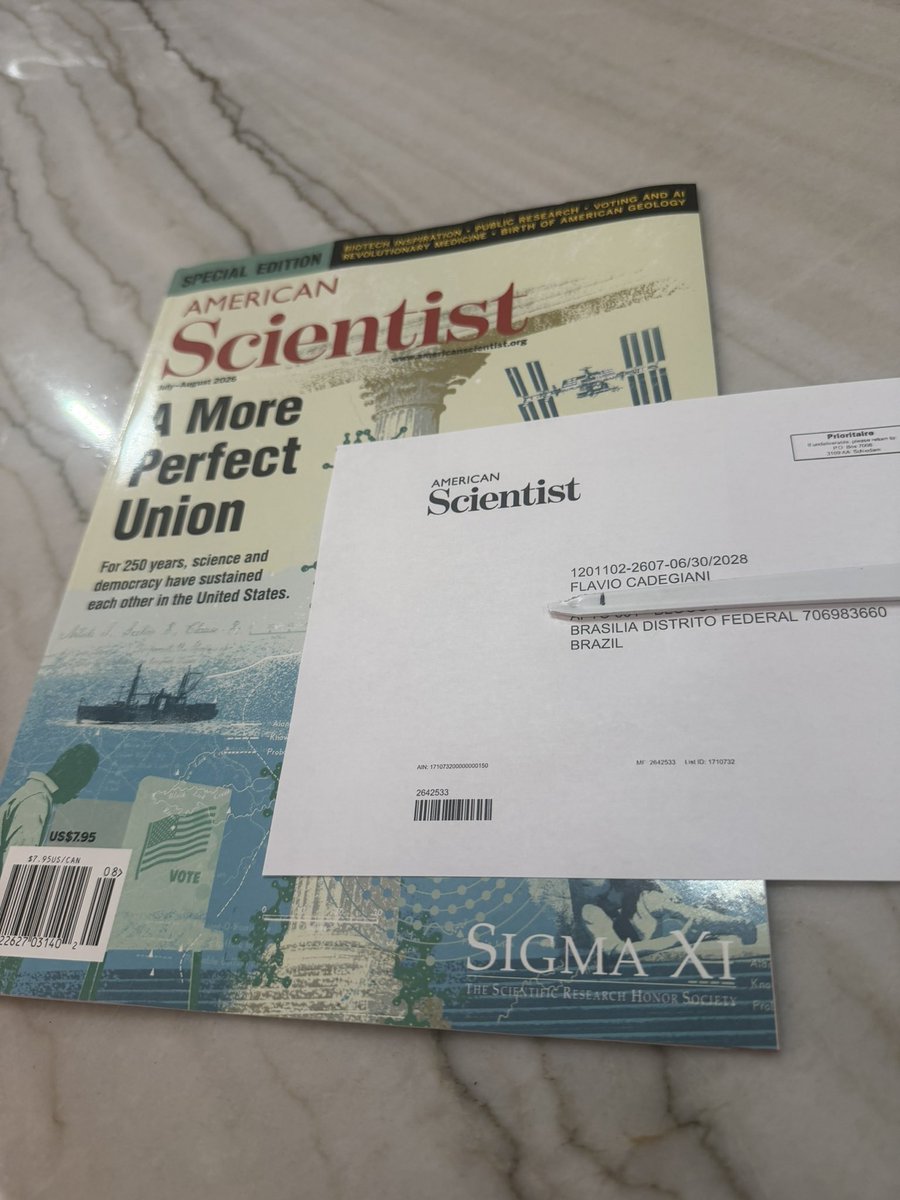 FlavioCadegiani's tweet photo. Sabe o que e ser CHIQUE DE VERDADE? 

Acabou de chegar diretamente dos Estados Unidos, via correios comum mesmo, como podem ver, a MINHA REVISTA - SCIENTIFIC AMERICAN - do SIGMA XI - The Scientific Research Honor Society - Sociedade Científica onde estão mais de 200 GANHADORES DO PRÊMIO NOBEL - do qual EU SOU MEMBRO OFICIAL E FAÇO PARTE, e muito ME ORGULHO.

Flávio A. Cadegiani, MD, MSc, PhD
Member of SIGMA XI