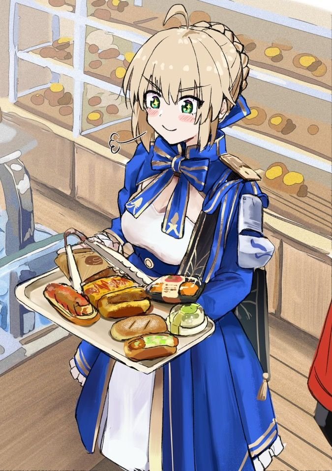 LIGHTNING691alt's tweet photo. Saber at a bakery https://t.co/nNdWuaSPEa
