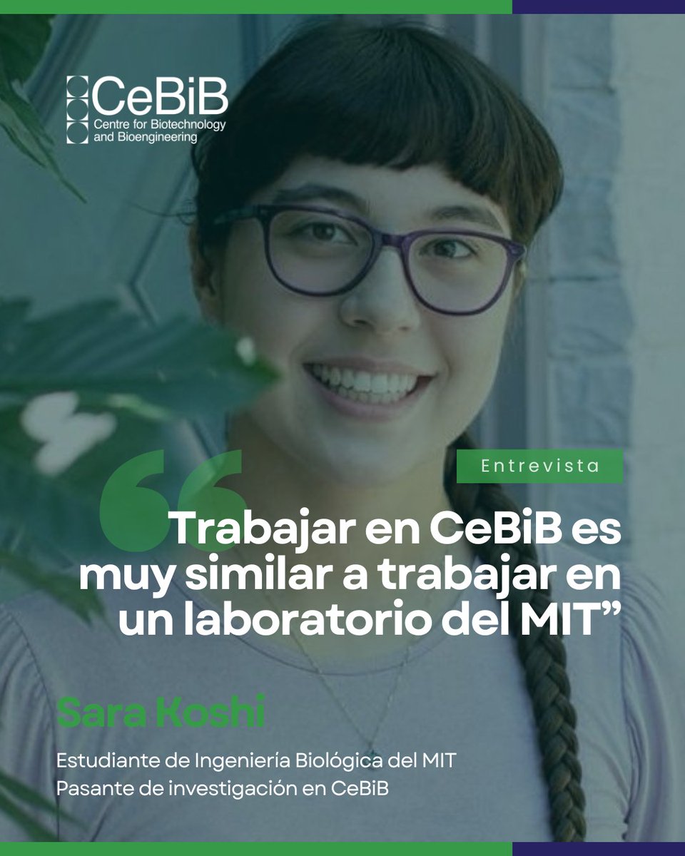CeBiB_Chile's tweet photo. Sara Koshi, estudiante de Ingeniería Biológica del MIT, nos cuenta sobre su experiencia realizando una pasantía de investigación en CeBiB.

Lee la nota completa. Enlace en los comentarios 👇 https://t.co/1L9NIGXtxq