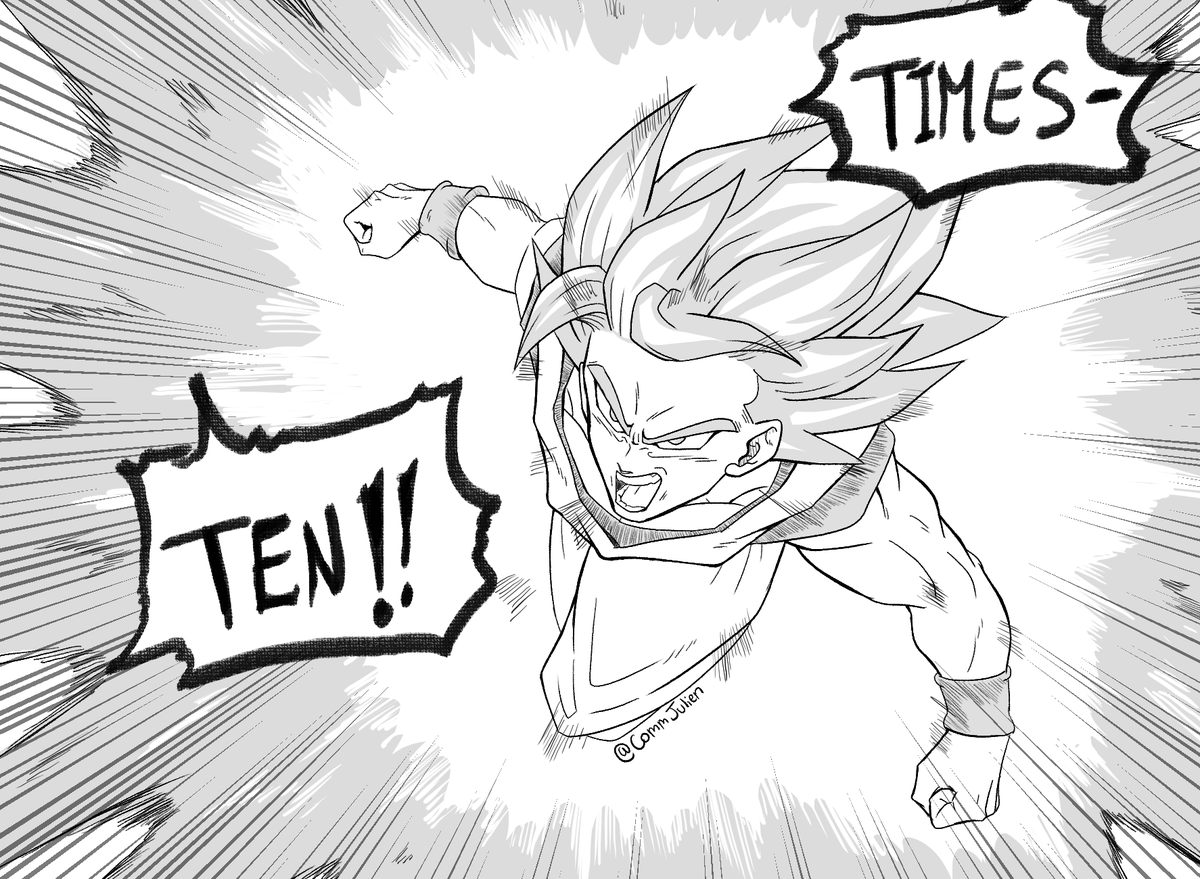 CommJulien's tweet photo. The famous Bleach Bankai page turn, but I made it Dragon Ball https://t.co/i22ewrejad