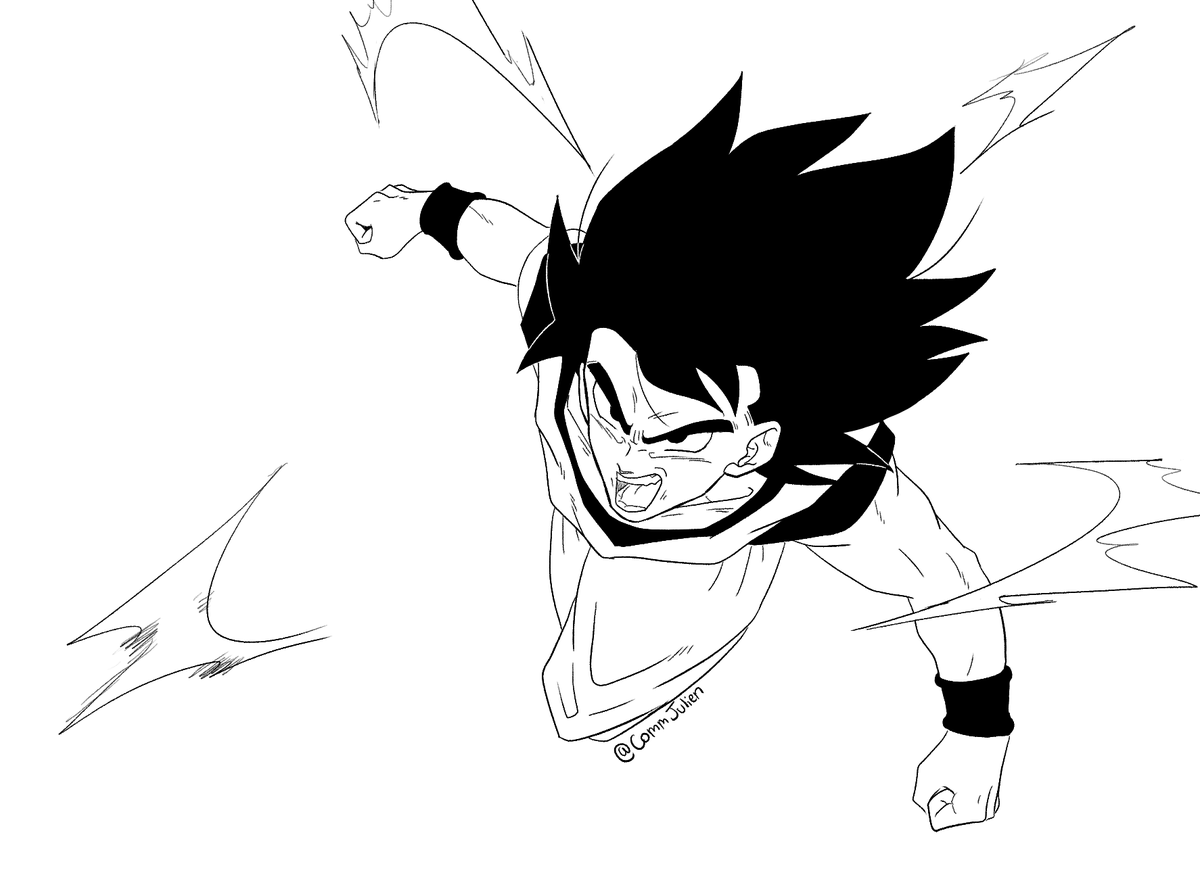 CommJulien's tweet photo. The famous Bleach Bankai page turn, but I made it Dragon Ball https://t.co/i22ewrejad