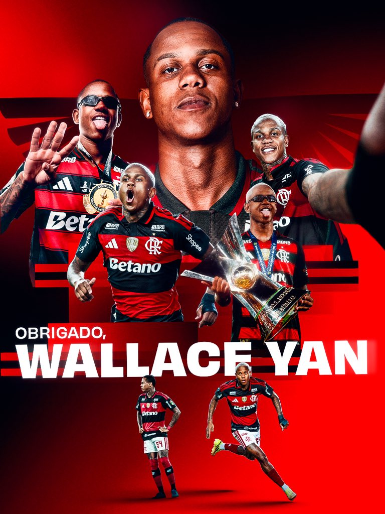 Flamengo's tweet photo. O sonho de um menino nascido em Realengo de jogar no Flamengo se realizou!

Wallace Yan se despede do Flamengo com os títulos da Libertadores, do Brasileirão, da Supercopa e do Carioca.

Muita sorte e sucesso na sua caminhada, #GarotoDoNinho! https://t.co/FdBaquSIXO