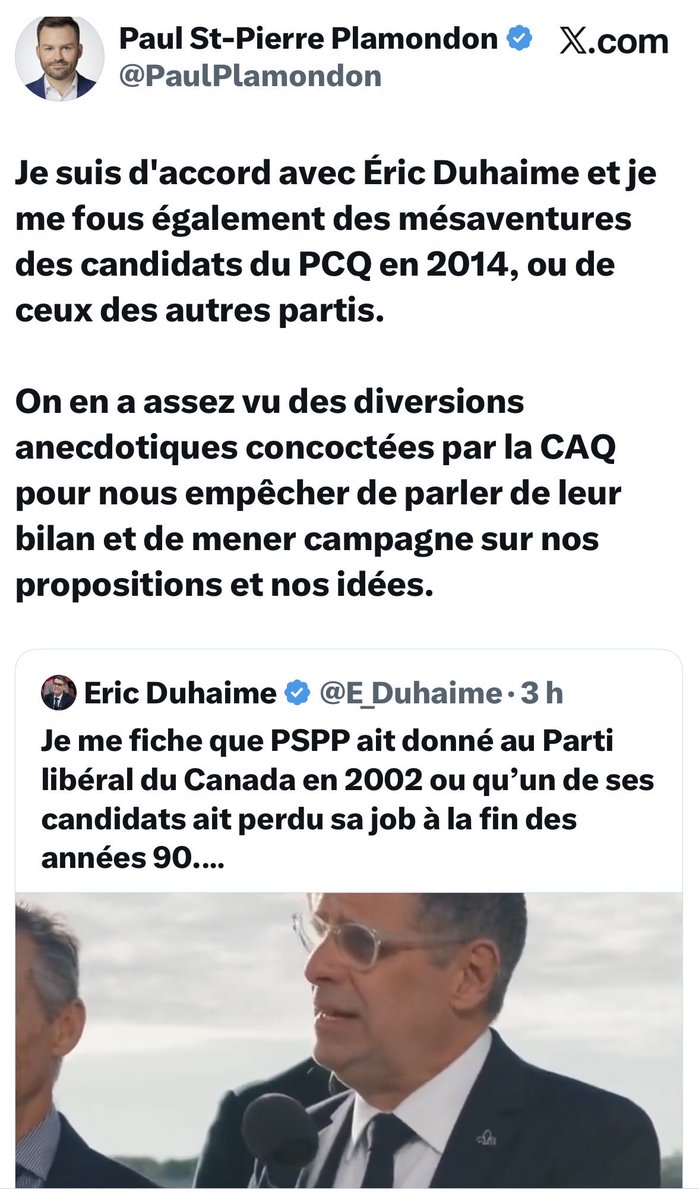 JacintheEveArel's tweet photo. Alléluia! Deux chefs qui décident de se comporter en chef d’État. C’est exactement ainsi qu’on fait de la politique autrement. Bravo (et enfin), messieurs! @PaulPlamondon @E_Duhaime https://t.co/SuMKBkHYNT