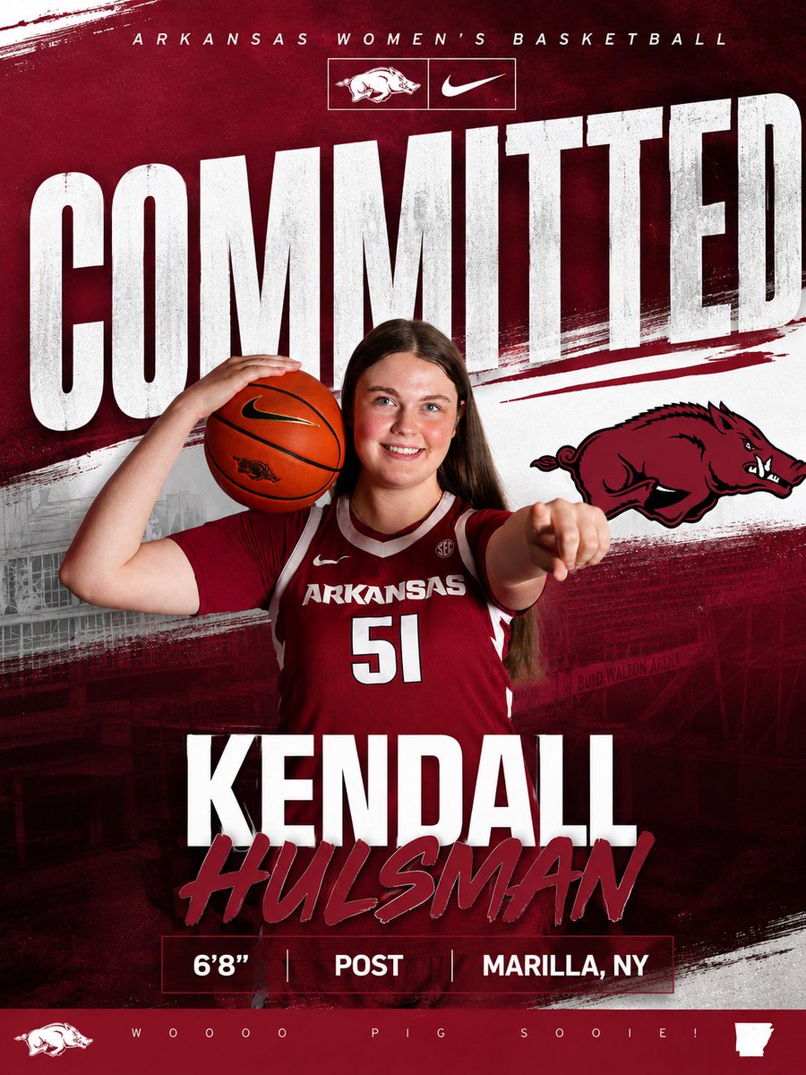kendallhulsman's tweet photo. I am so excited to announce my commitment to continue my education and basketball career at the University of Arkansas! This journey would not have been possible without the people who have believed in me, supported me, and pushed me every step of the way. Go Hogs! 🐗 ❤️ 

@RazorbackWBB @coachkmusick @MathurinAgency @ambermathurin @WPABruinsAAU @Ali_Bouman @IroqGirlsBasket @DushawnLondon1