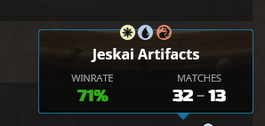Hello_Good_Game's tweet photo. PLATINUM → MYTHIC #27. ONE DECK. 🔥

Jeskai Artifacts: 61% WR | 117–76
We called it one of the best BO1 decks this season. Now we’ve got the receipts.

Full deck guide + gameplay LIVE 👇

https://t.co/ZQfDasmQpV

#MTGArena #MTG #MTGStandard https://t.co/jD3k4G855p