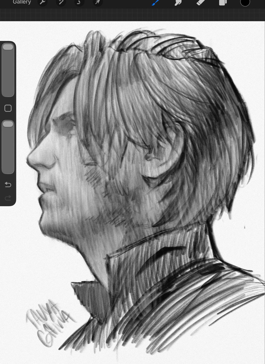 tanyagavva's tweet photo. I’ve tried 2 different brushes in this portraits study 

I I don’t know which brush I like better… 

#ResidentEvilㅤ #leonkennedy #chrisredfield https://t.co/pg4VWeGBzF